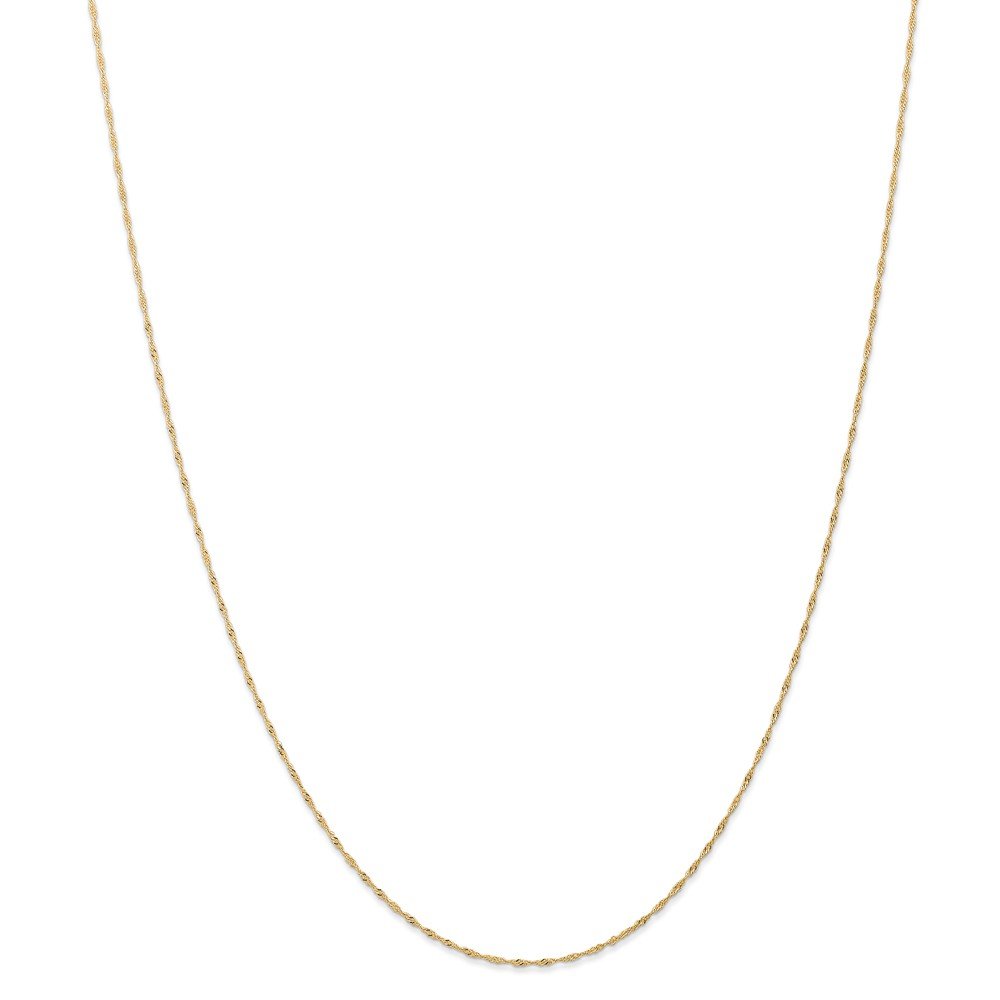 14K Solid Yellow Gold 1mm Singapore Chain Necklace - Dainty Minimalist Jewelry for Women - Perfect for Everyday Wear, Gifts & Special Occasions