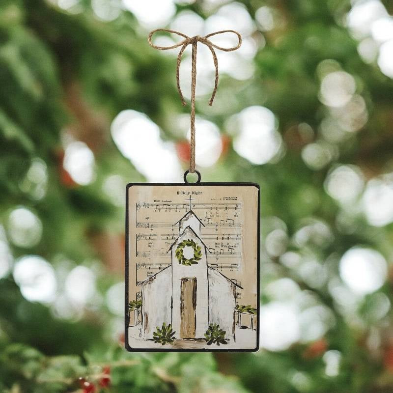 6-Piece Double Sided Christmas Music Sheet Ornaments - Religious Holiday Tree Decorations for Church, Home & Office (Perfect for Xmas Tree, Gift Wrapping & Holiday Party Decor)