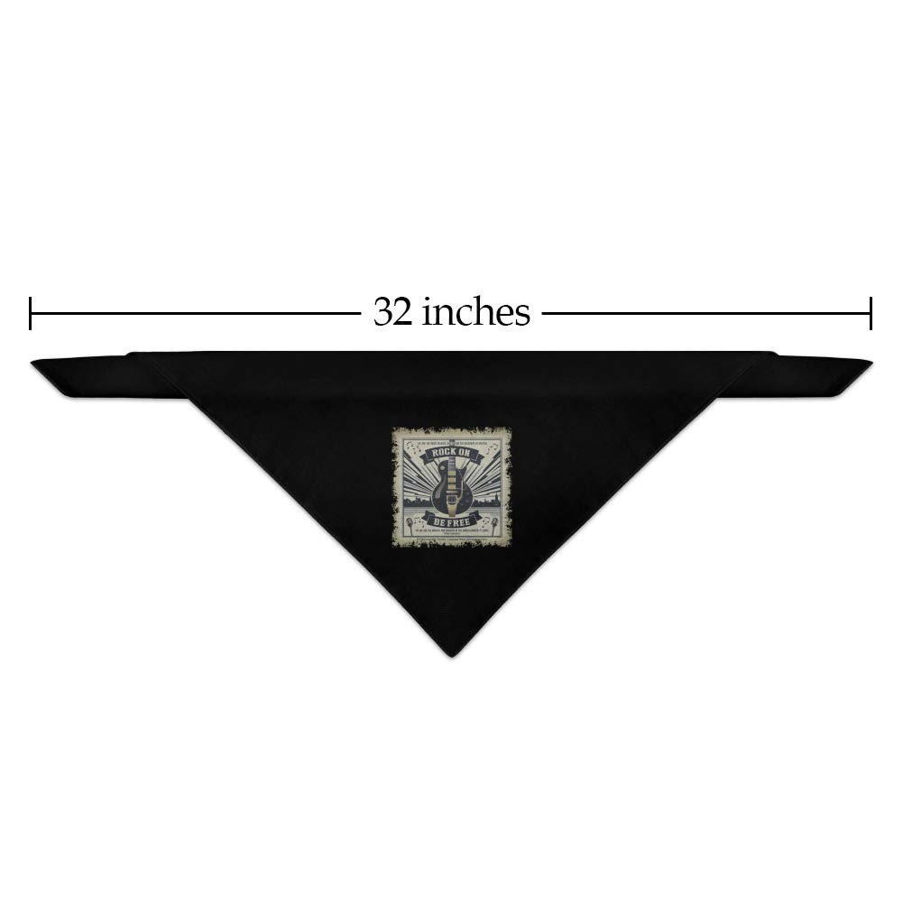 Rock On Be Free Guitar Bandana for Dogs - Stylish Pet Bandana with Music Theme - Perfect for Concerts, Parties & Outdoor Adventures