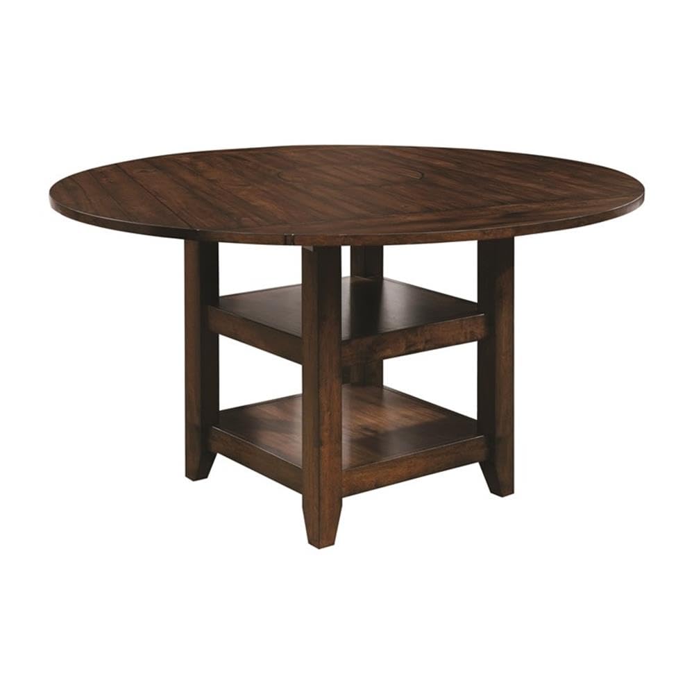 Furniture of America Nith Wood Drop-Leaf Counter Height Dining Table - Brown Cherry Finish - Perfect for Small Spaces, Breakfast Nooks & Kitchen Extensions