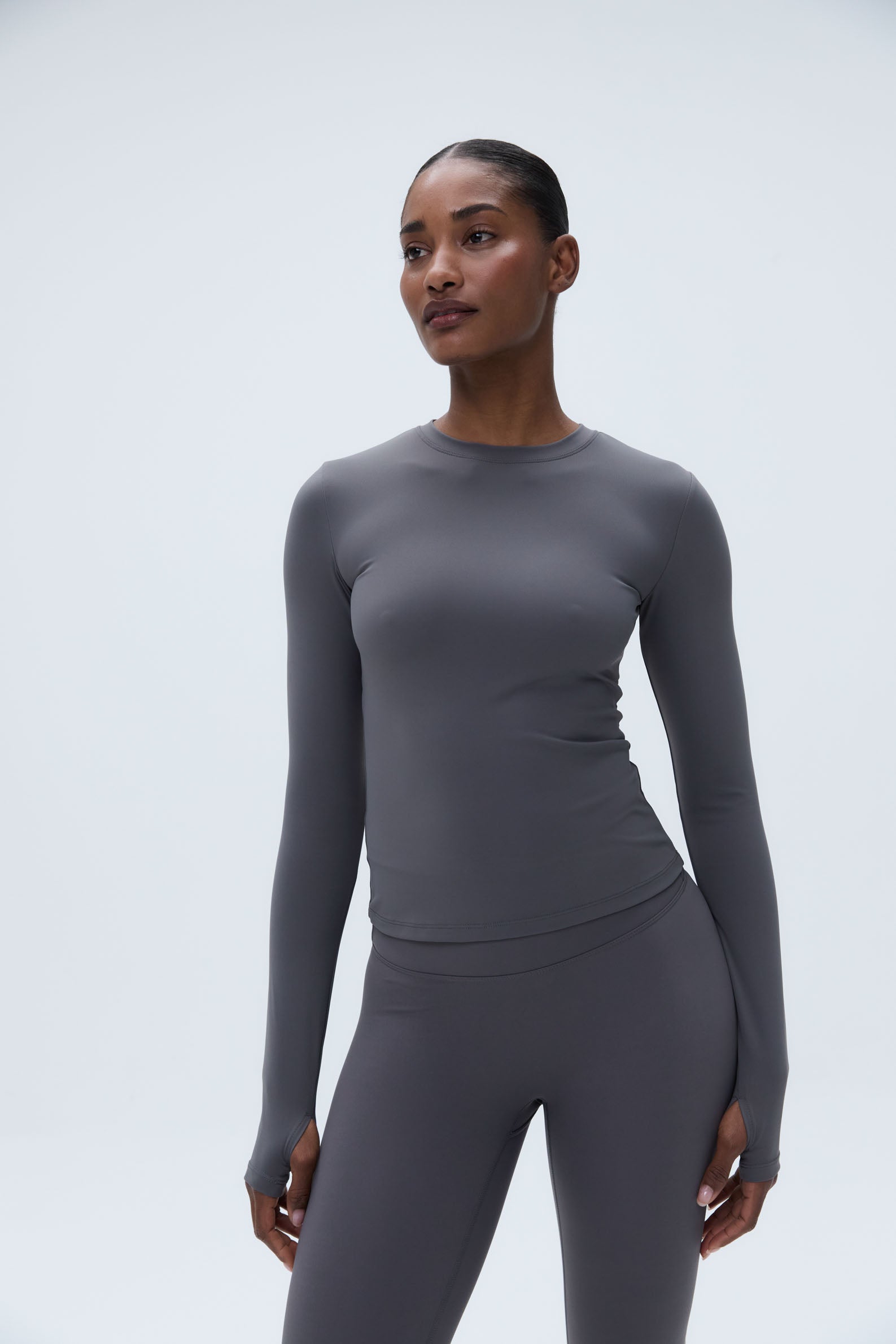 Ultimate Long Sleeve Top for Women - Soft Stretch Dark Grey Shirt - Perfect for Work, Casual & Layering