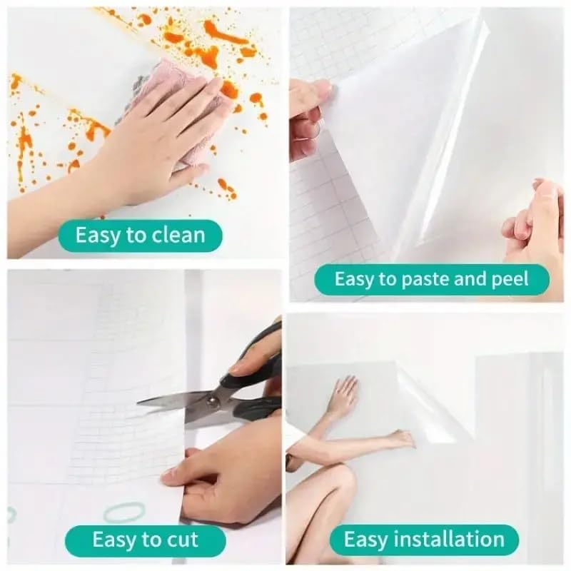 LIVECOOL Clear Self-Adhesive Vinyl Film - 17x78 Inch Transparent Contact Paper for Drawers, Kitchen Cabinets, Desks & Fridge - Removable Protective Cover - Perfect for Home Organization & DIY Projects