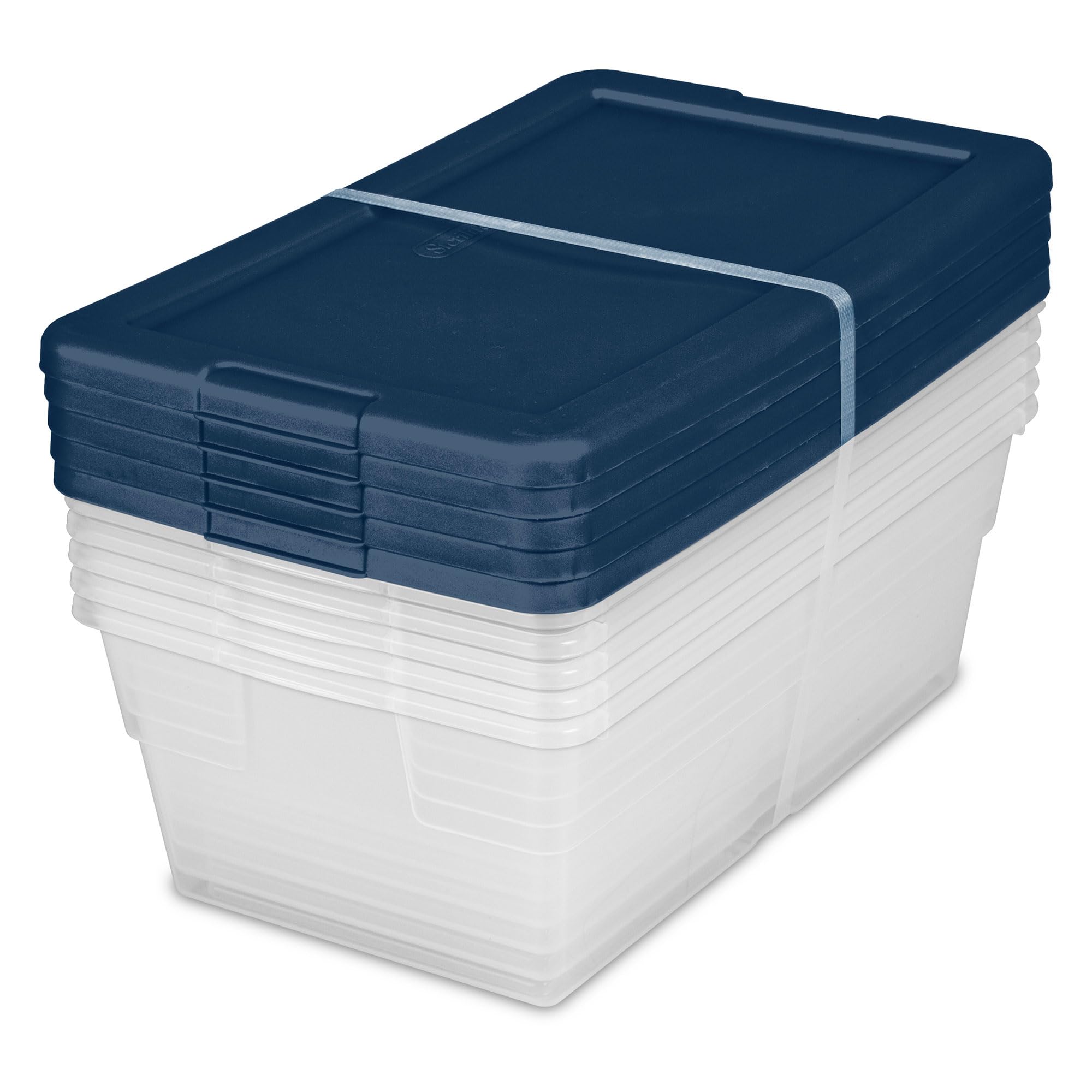 Sterilite 6 Quart Stackable Plastic Storage Bins with Lids and Handles - 10 Pack for Home, Office, Closet & Garage Organization - Space Saving & Durable Storage Containers for Efficient Household Storage
