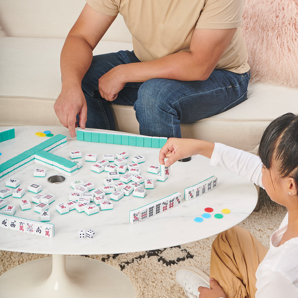 Premium Deluxe Mahjong Set - 144 Tiles with Carrying Case | Classic Chinese Tile Game for Family & Friends | Perfect for Game Nights, Parties, and Cultural Events