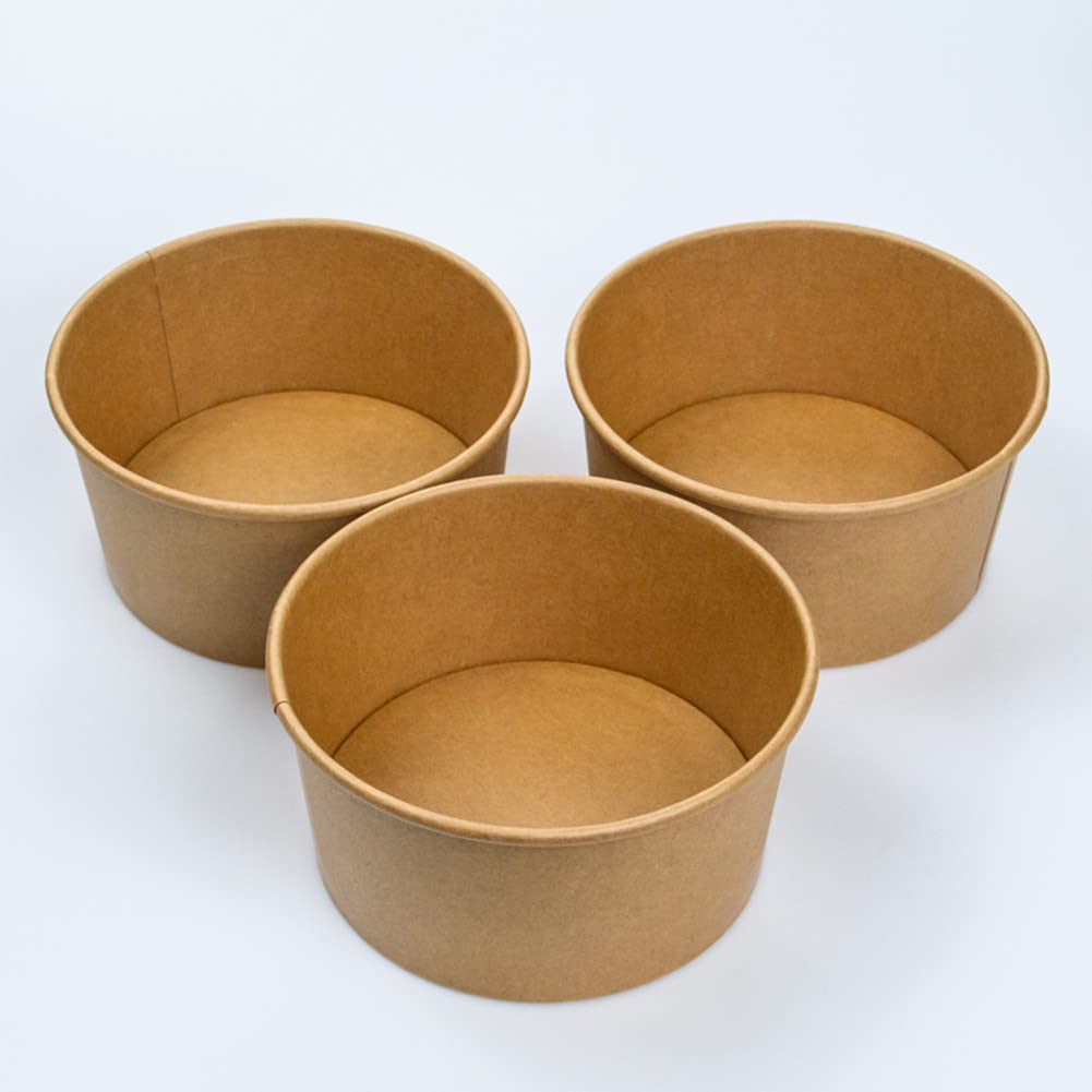 42 Oz Large Disposable Paper Bowls (50 Count) - Heavy Duty Salad Bowls for Hot & Cold Food, Soup, Noodles - 1300ml Capacity - Perfect for Parties, Picnics, Catering & Takeout Meals