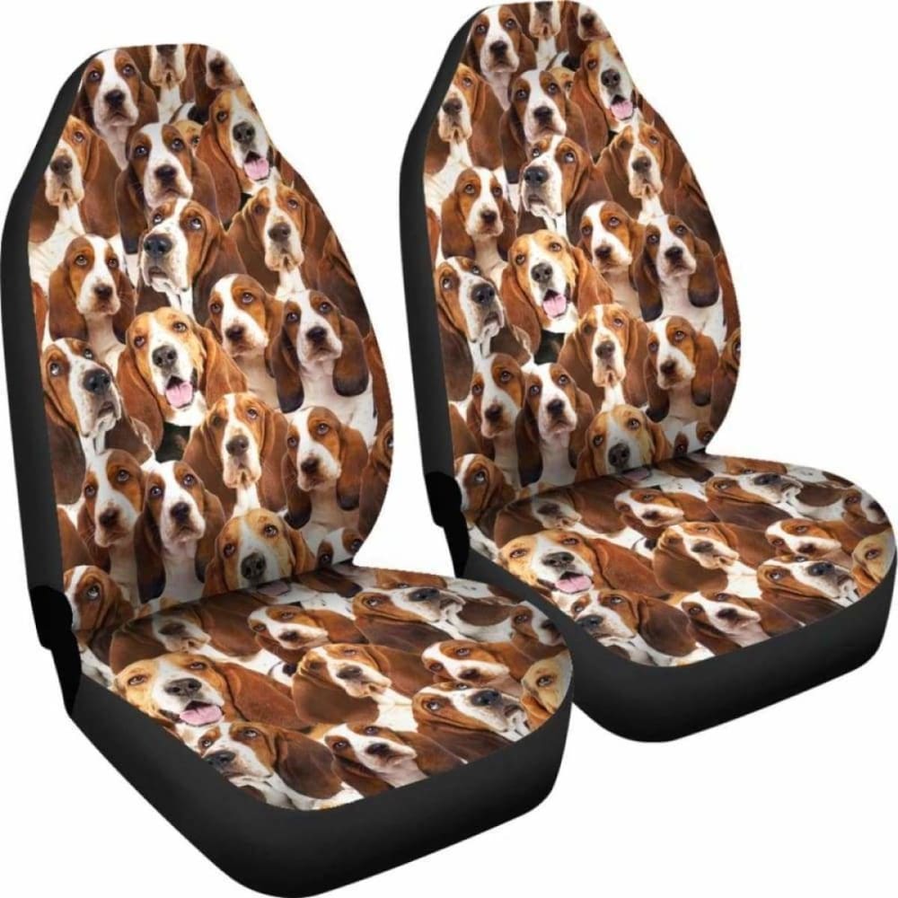 Basset Hound Full Face Car Seat Covers for Dogs - Waterproof Pet Seat Protector with Non-Slip Backing - Perfect for Cars, SUVs & Trucks - Keep Your Vehicle Clean from Pet Hair, Mud & Scratches
