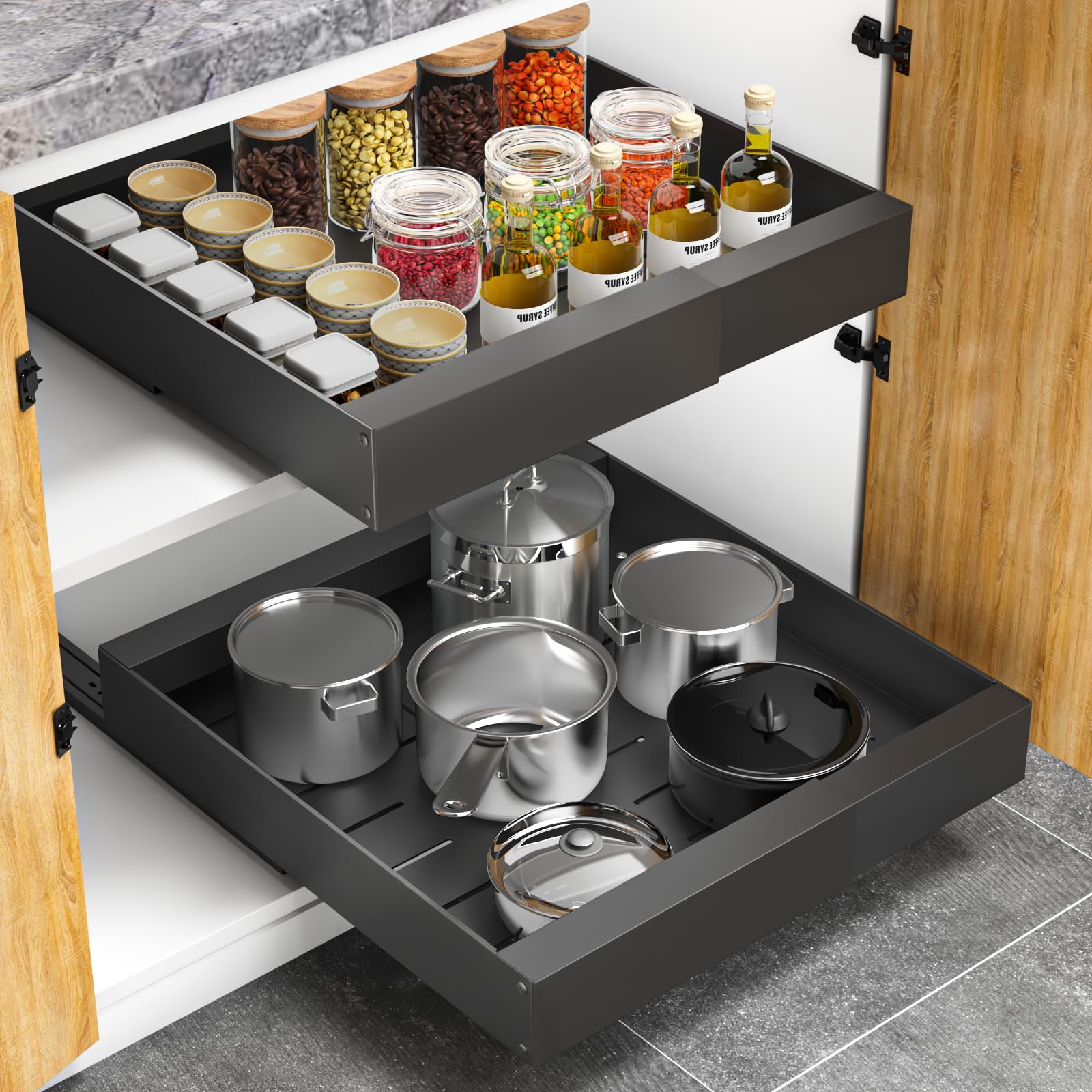 Expandable Pull Out Cabinet Drawers Organizer - 21