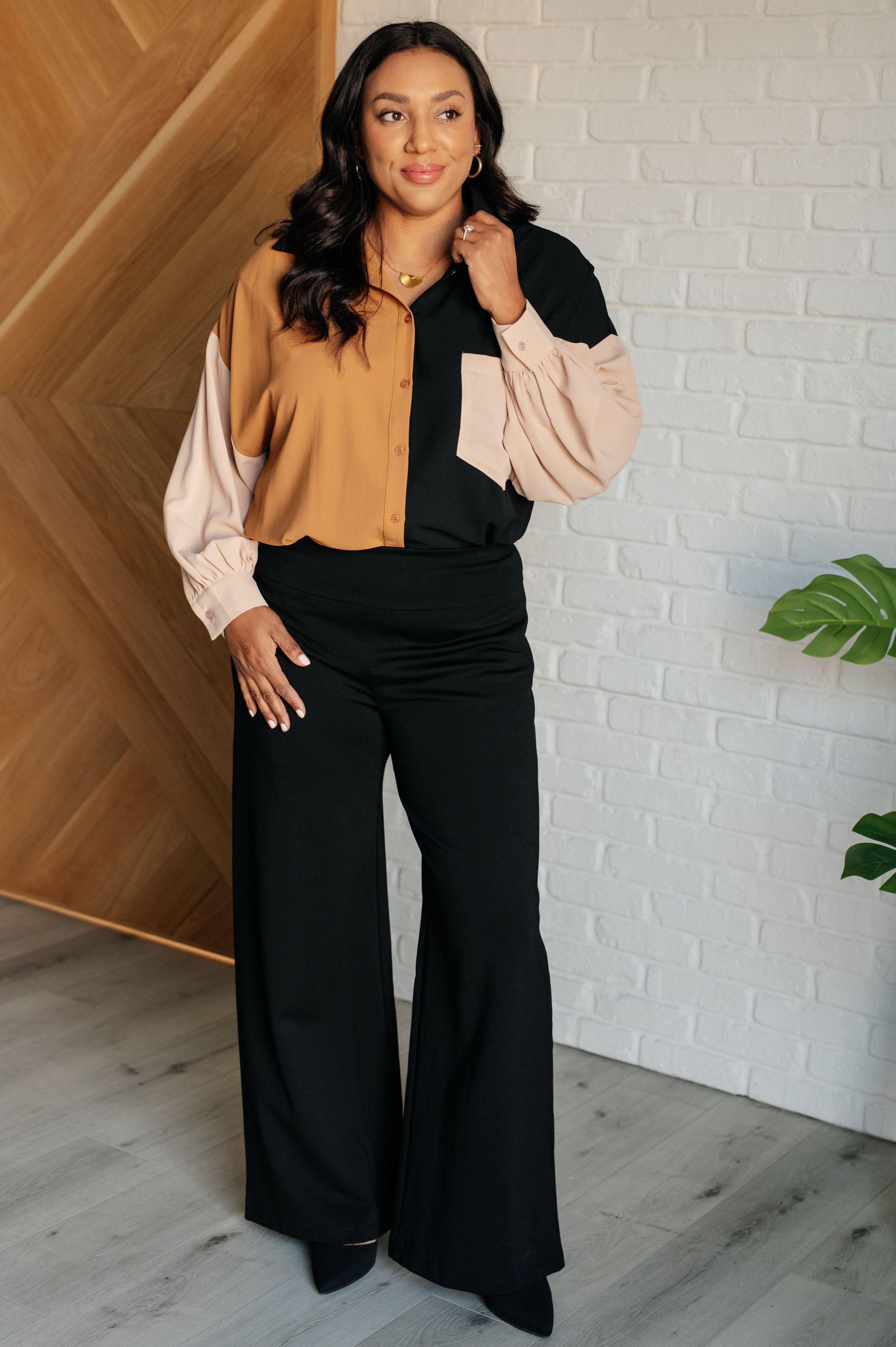 Magic Wide Leg Pants for Women - Stretchy High Waist Black Palazzo Trousers | Comfortable Office Wear & Casual Outfits