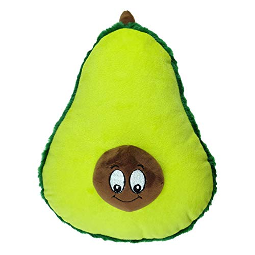 Small Food Junkeez Plush Dog Toys - Soft Squeaky Chew Toys with Funny Snack Designs (Avocado Shape) for Puppies & Small Dogs - Perfect for Playtime, Training Rewards & Cuddling