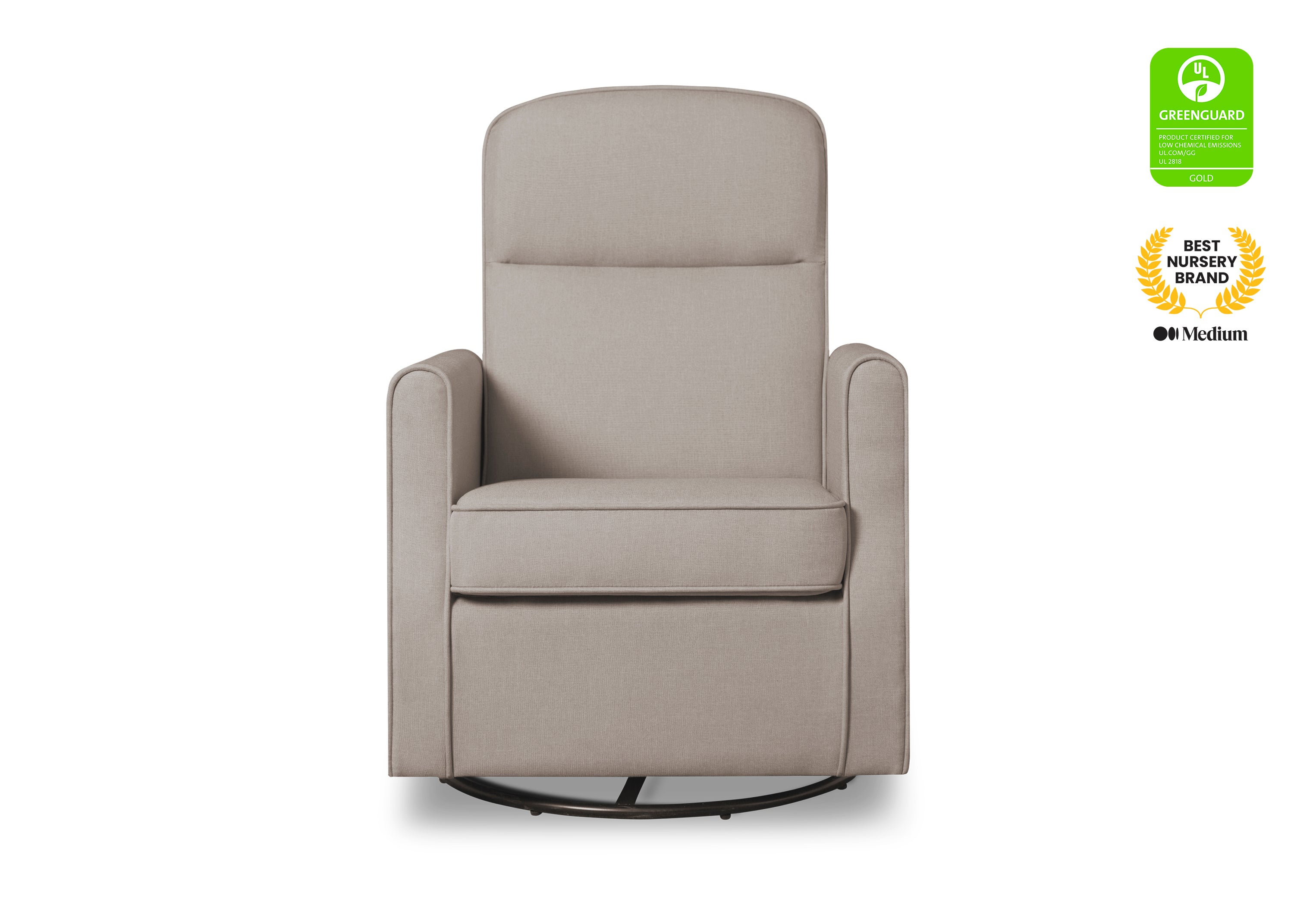 Blair Slim Nursery Glider Swivel Rocker Chair - Comfortable Baby Rocking Chair for Nursing, Feeding & Relaxing - Perfect for Nurseries, Bedrooms & Living Rooms