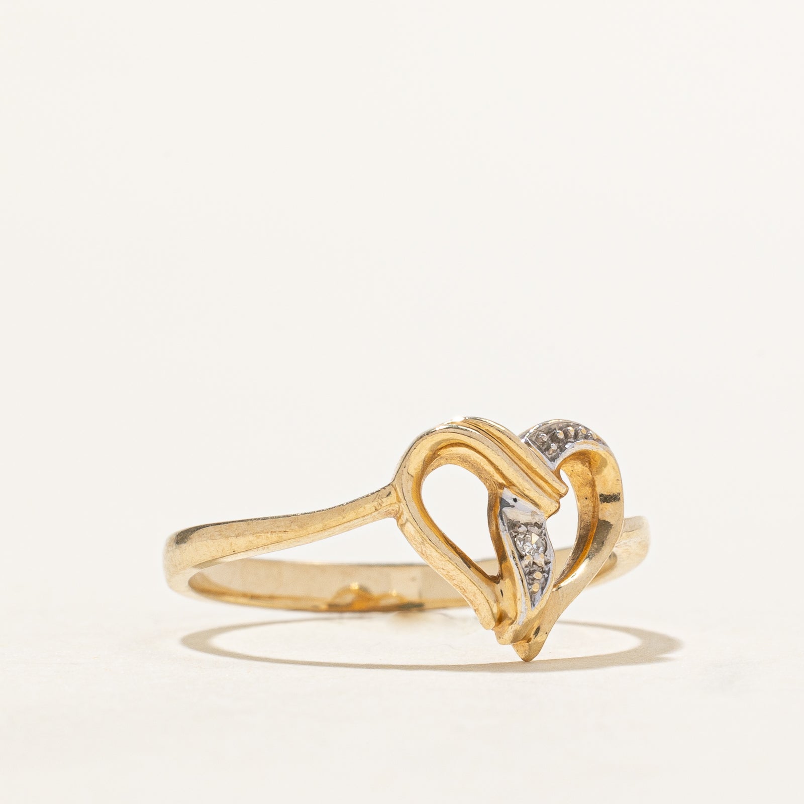 0.005ct Diamond Open Heart Ring - Size 6.75 | Elegant Sterling Silver Jewelry for Women | Perfect Gift for Valentine's Day, Anniversary & Special Occasions