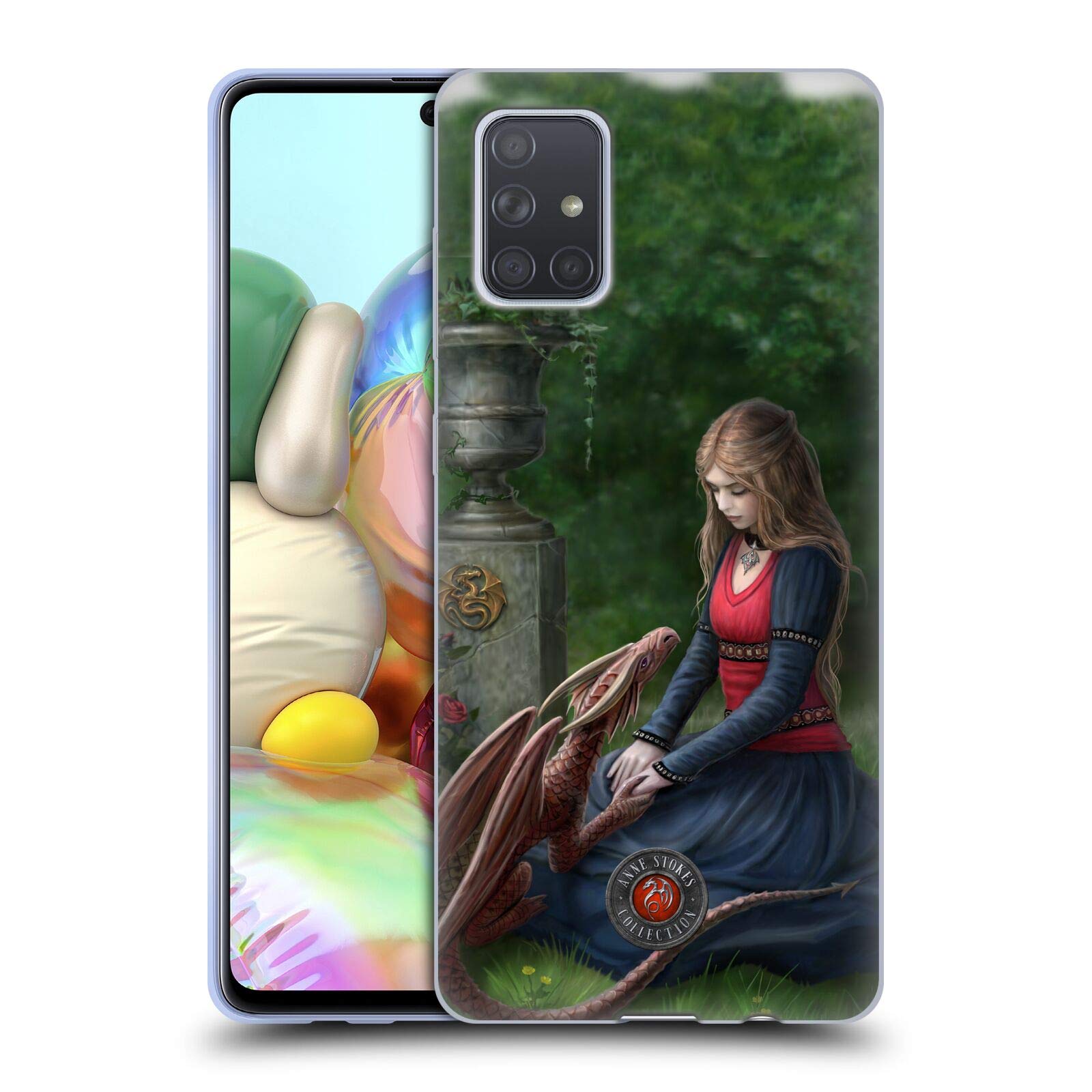 Anne Stokes Secret Garden Dragon Friendship Soft Gel Case for Samsung Galaxy A71 (2019) - Officially Licensed by Head Case Designs, Perfect for Everyday Protection and Stylish Phone Accessorizing