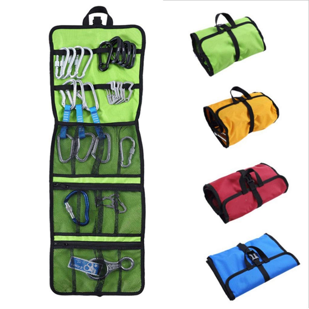 Rock Climbing Gear Organizer - Durable Safety Harness Hook & Rope Storage Bag with Quickdraw Rolling Hanging System | Perfect for Outdoor Climbing, Mountaineering & Gear Organization