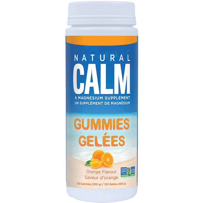 Natural Calm Gummies Orange Flavor - 120 Count | Stress Relief & Sleep Support Supplement | Perfect for Nighttime Relaxation & Daily Anxiety Relief