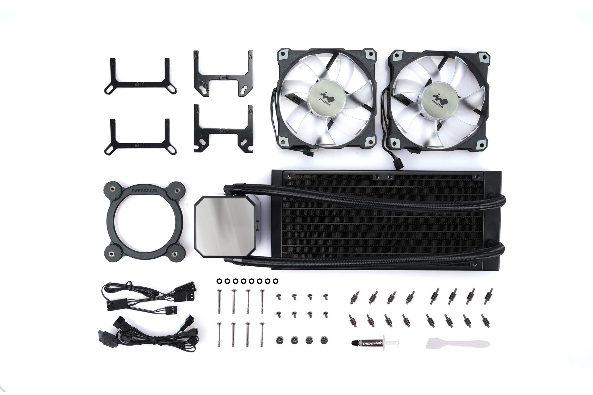 IN WIN SR24 240mm AIO Liquid CPU Cooler with Twin Turbine Fans - High Performance PC Water Cooling System for Gaming & Overclocking (IW-LC-SR24) - Perfect for Gaming PCs, Workstations, and High-End Desktop Builds