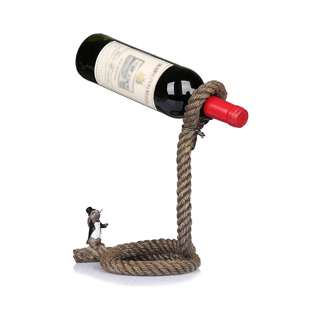 FCXBQ Creative Resin Rope Wine Bottle Rack Holder - Modern Home Bar Decor for Living Room, Kitchen & Dining Room - Stylish Wine Storage Solution for 6-12 Bottles - Perfect for Wine Enthusiasts & Home Entertaining