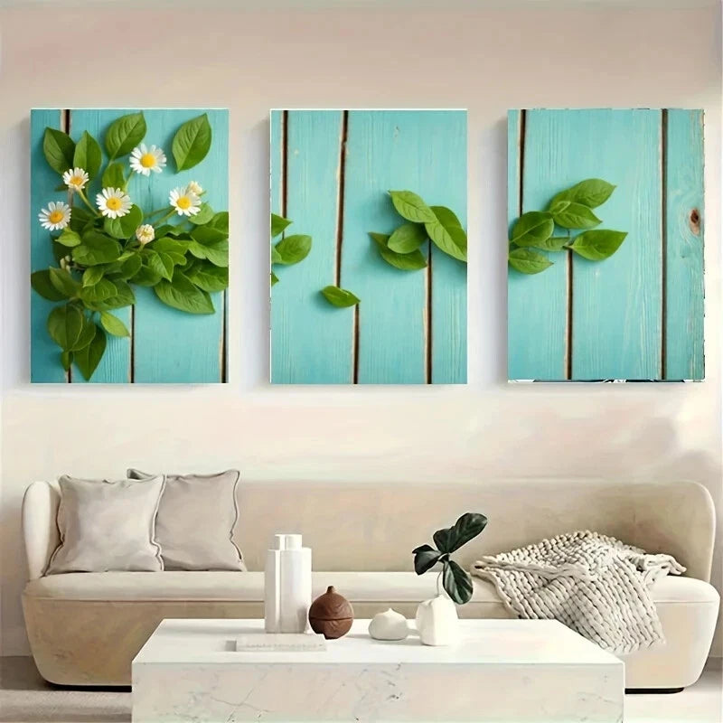 3-Piece White Daisy Metal Wall Art Set - Ready to Hang Floral Home Decor for Living Room, Bedroom & Office