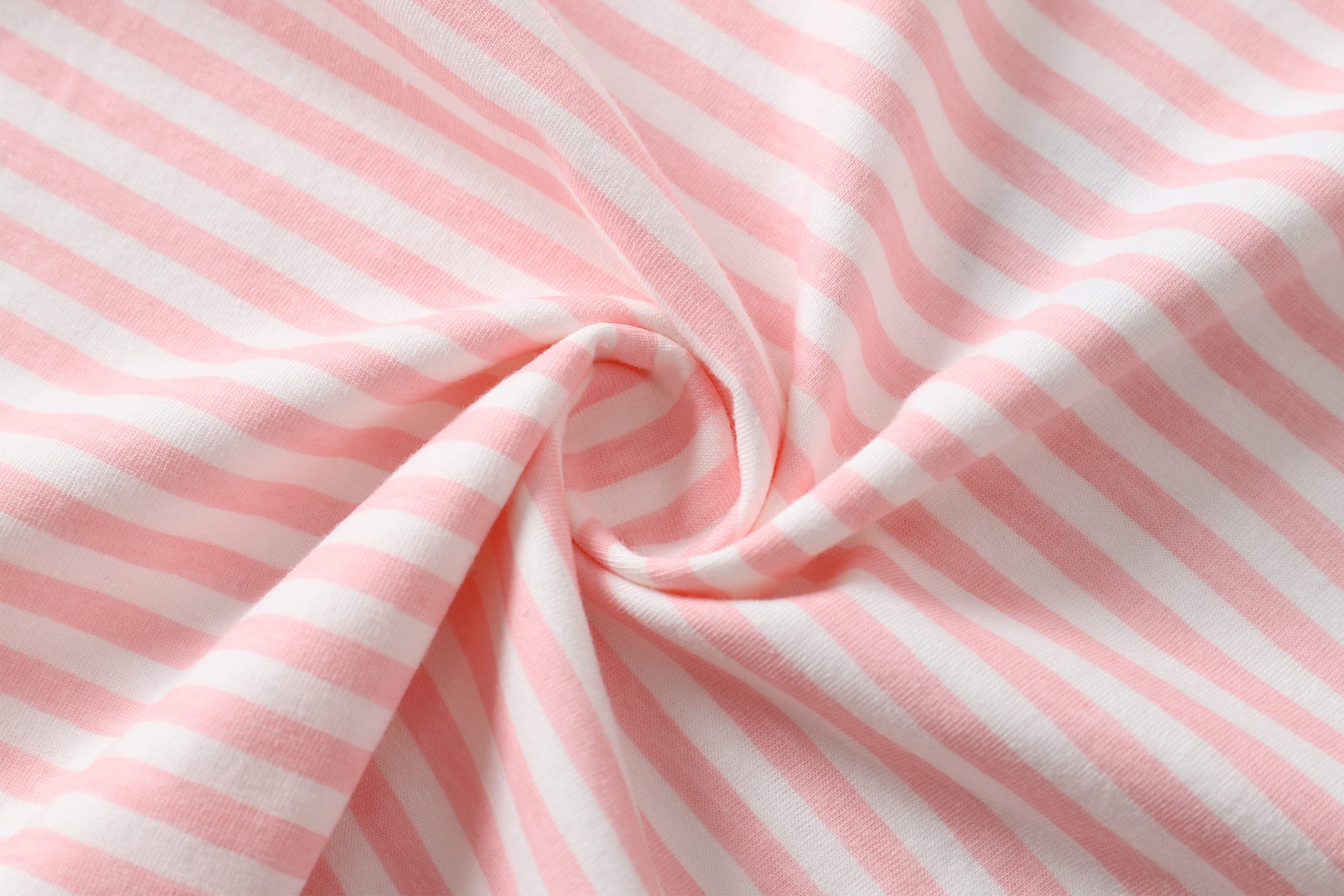 Big Girls Summer Pajama Set - Striped Heart Print Sleepwear for Comfort & Style