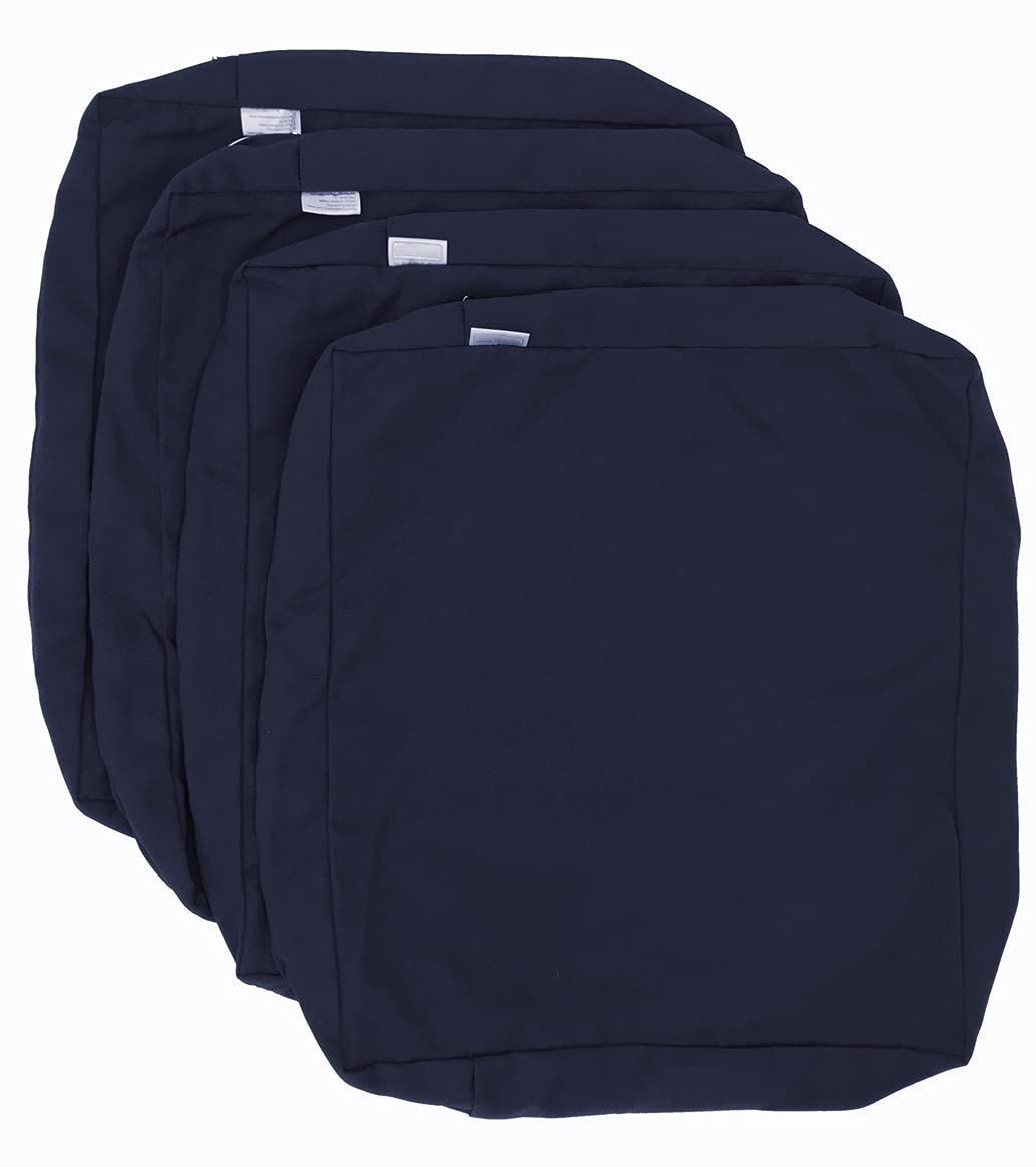 Premium Waterproof Outdoor Chair Cushion Covers - Dark Navy Blue (Set of 4) 25