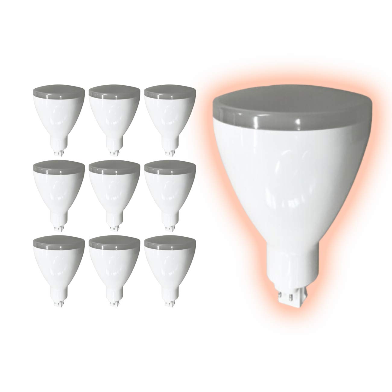 26W LED Plug-in Light Bulbs 10 Pack - G24Q Base 3000K Warm White 1850 Lumens - Energy Efficient Replacement for Commercial Vertical Fixtures - Perfect for Offices, Retail Stores and Warehouse Lighting