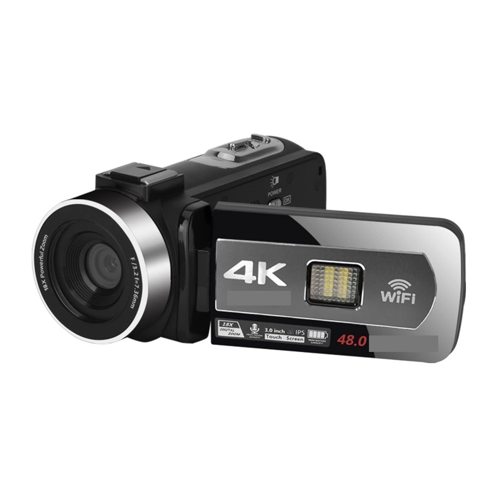 4K 48MP Digital Camcorder for Vlogging & Live Streaming with Auto Focus - Perfect for Travel & YouTube