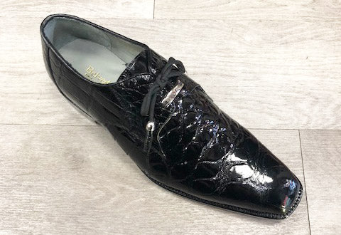 Belvedere Lago 14010 Black Leather Dress Shoes for Men - Size 11.5 & 13 - Premium Formal & Business Attire Footwear - Perfect for Office, Weddings & Special Occasions