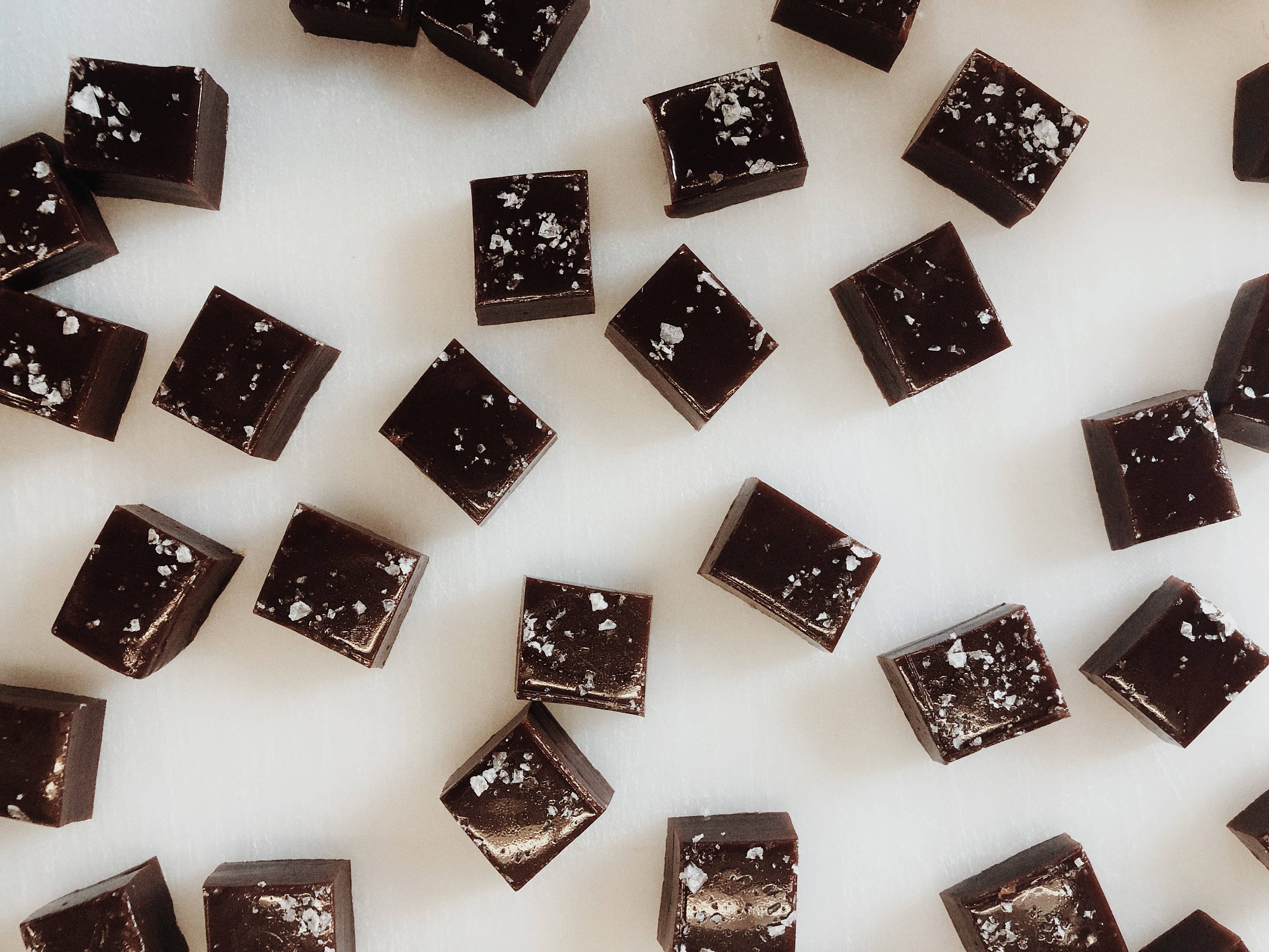 Handmade Dark Chocolate Sea Salt Caramels - Gourmet Candy for Gifts, Parties & Dessert Lovers