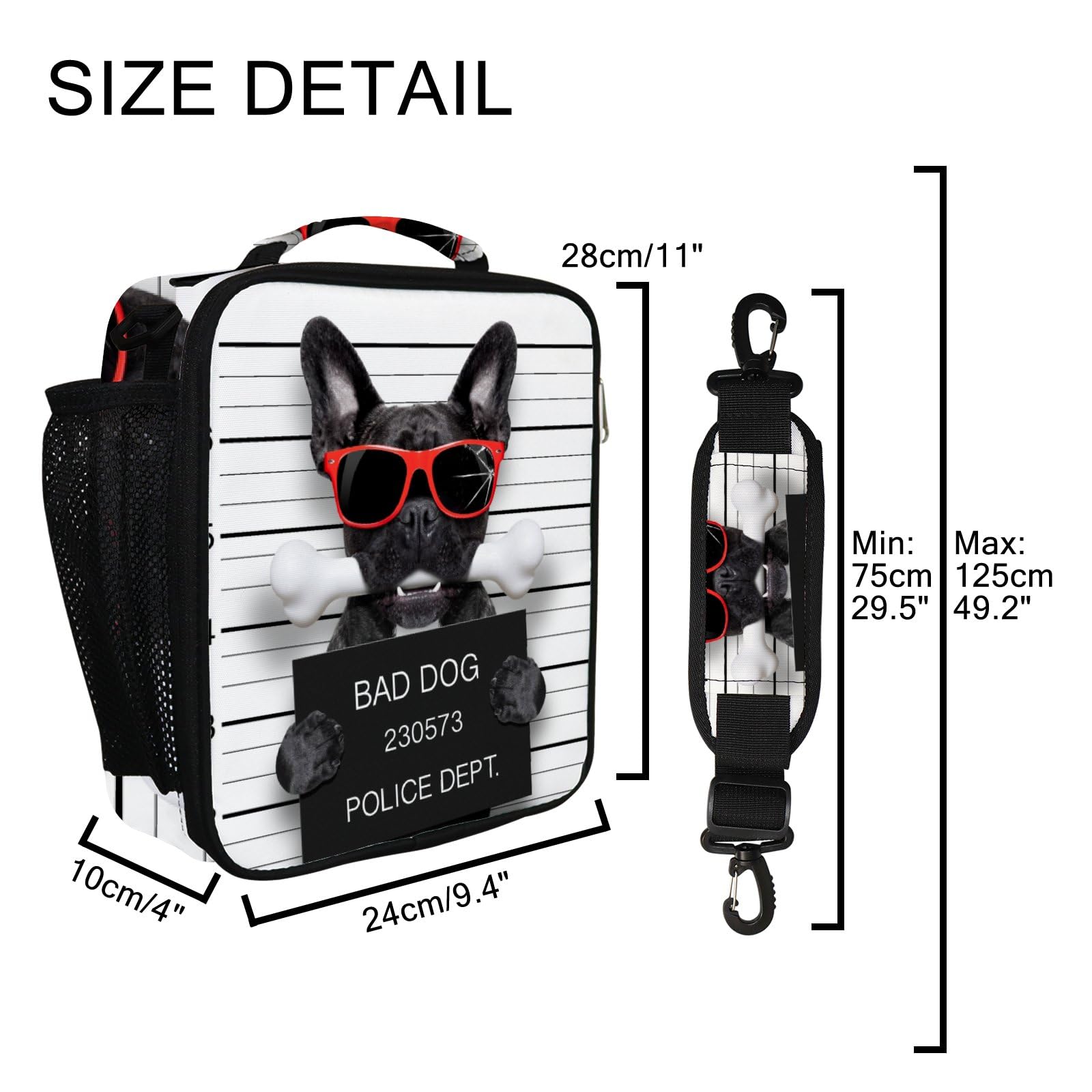 My Little Nest Insulated Cooler Square Tote Lunch Bag - French Bulldog Design Funny Cooler Bag for Work, Picnic & Outdoor Activities - Thermal Lunchbox for Women & Men - Perfect for Office, Beach, Camping & Daily Commute