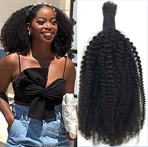 Premium Mongolian Afro Kinky Curly Braiding Hair Bundles 3Pcs/Lot - 100% Human Hair Extensions for Full Head Braiding (24 Inch, No Wefts) - Perfect for Protective Styles, Box Braids & Natural Hair Care