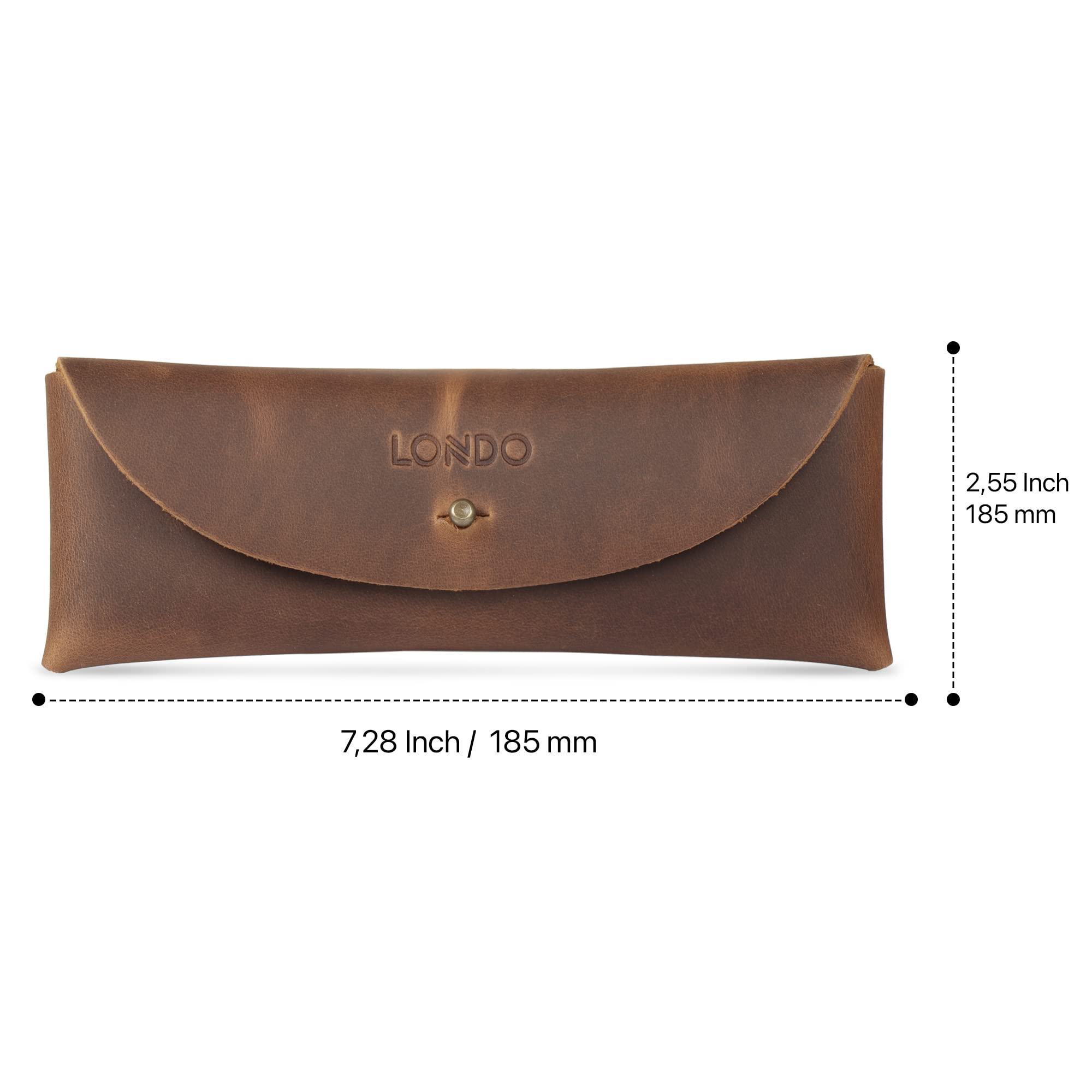 Genuine Leather Retro Pen and Pencil Case with Metal Snap Fastener - Vintage Stationery Pouch for School, Office & Travel - Premium Leather Pencil Holder for Students, Writers & Professionals