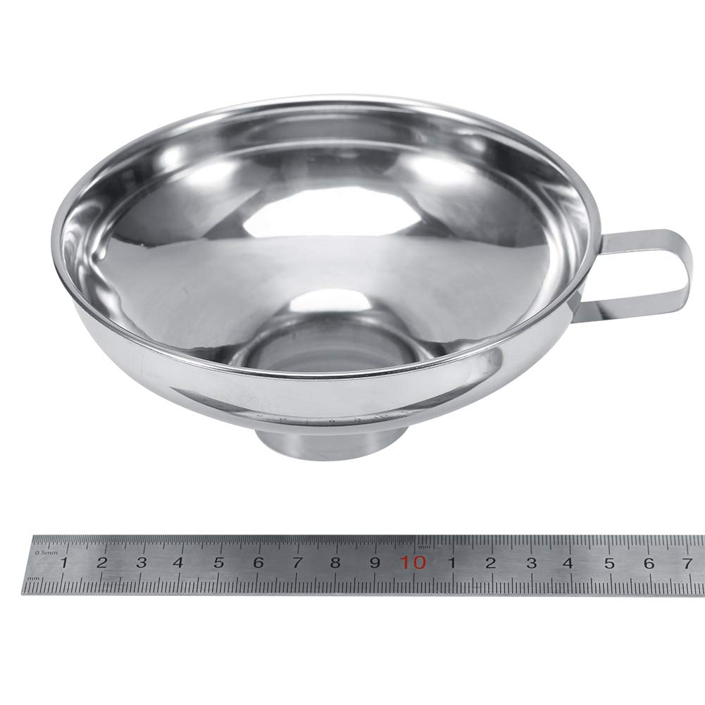 Stainless Steel Wide Mouth Funnel with Handle - Rustproof & Lightweight Kitchen Funnel for Easy Pouring (Large Size) - Perfect for Home Brewing, Canning, and Oil Transfer