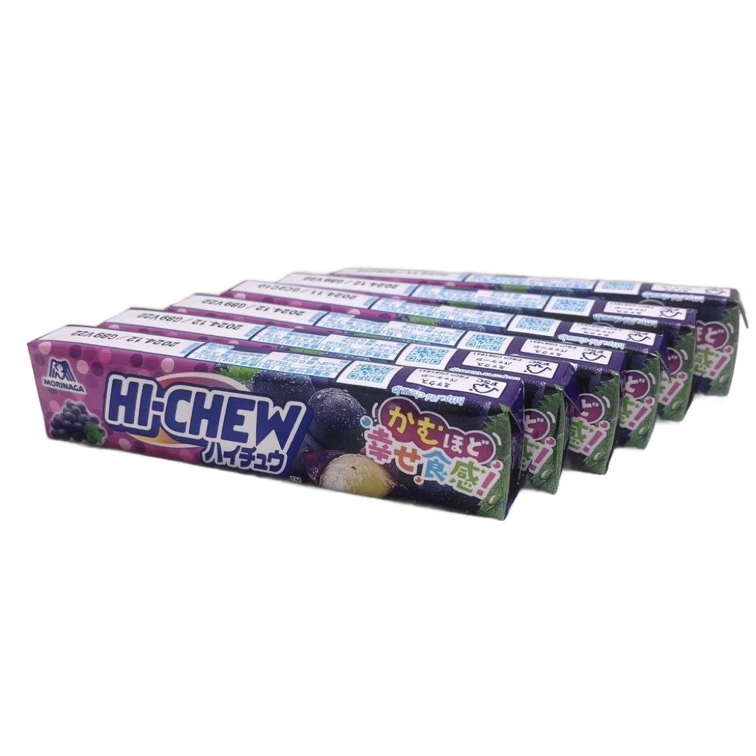 Morinaga Hi-Chew Japanese Soft Candy - Grape Flavor (12 Pieces x 6 Packs) | Chewy Fruit Snacks for Office, Travel & Party Treats