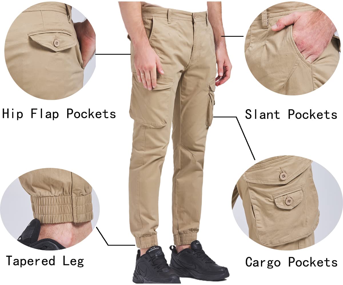 Men's Camo Cargo Jogger Pants - Tactical Work Utility Combat Trousers with Multiple Pockets for Fall & Winter | Outdoor Hiking, Workwear & Casual Streetwear