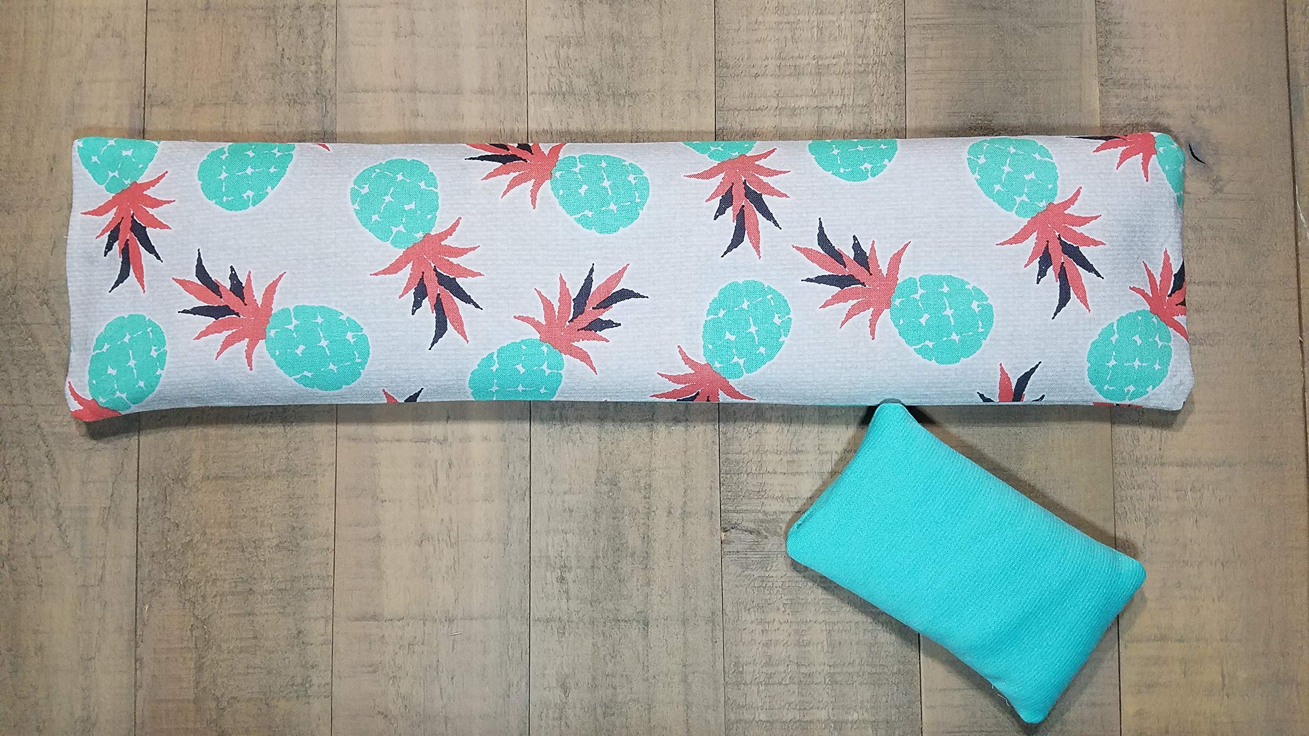 Blue Pineapple Wrist Rest Pad for Computer Keyboard & Mouse - Ergonomic Support with Flax Seeds & Essential Oil Options - Perfect for Office, Gaming & Long Computer Work Sessions