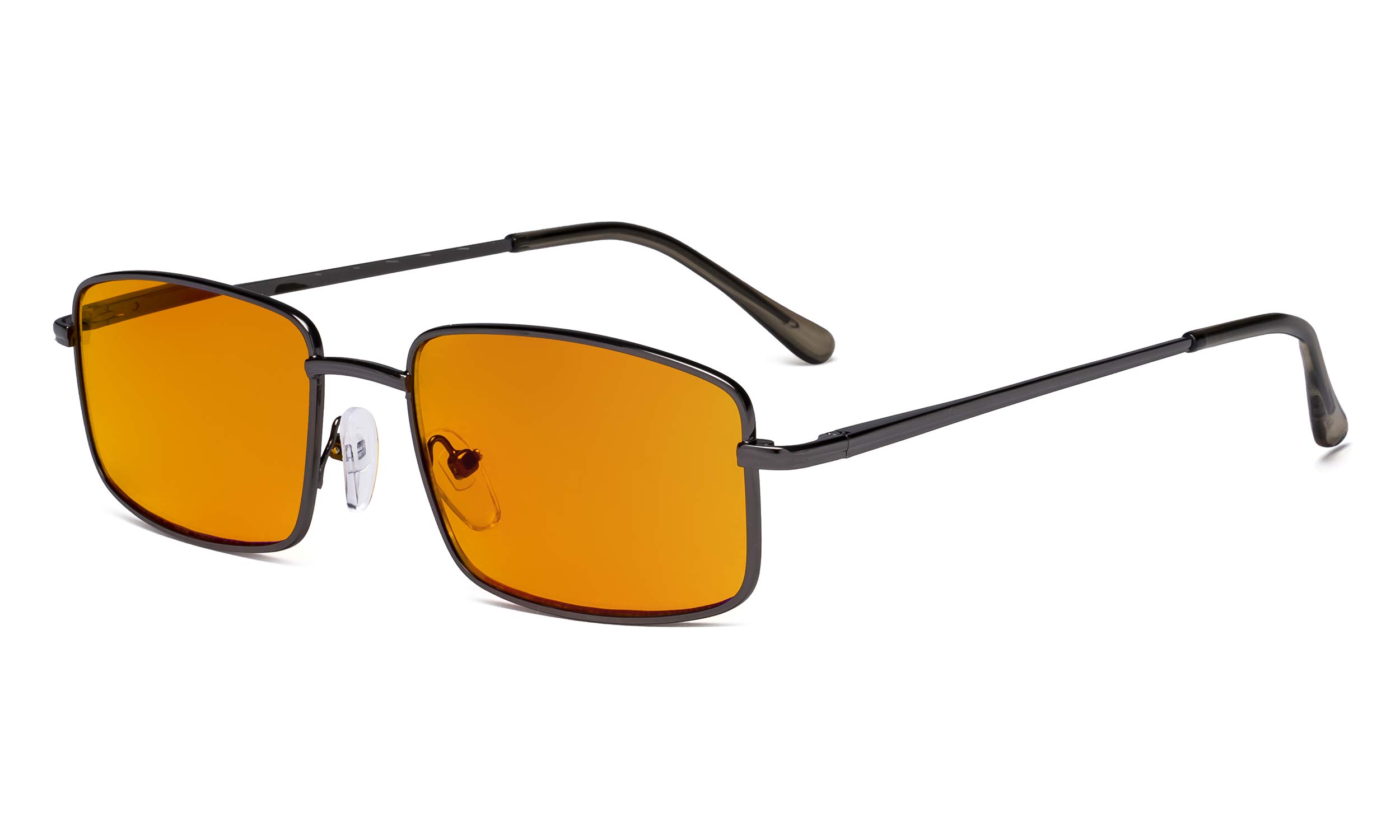Blue Light Blocking Glasses for Computer & Screen Use - Orange Tinted Anti Glare Reading Glasses with Filter Lens | Reduce Eye Strain & Improve Sleep | Perfect for Office Work, Gaming & Nighttime Reading