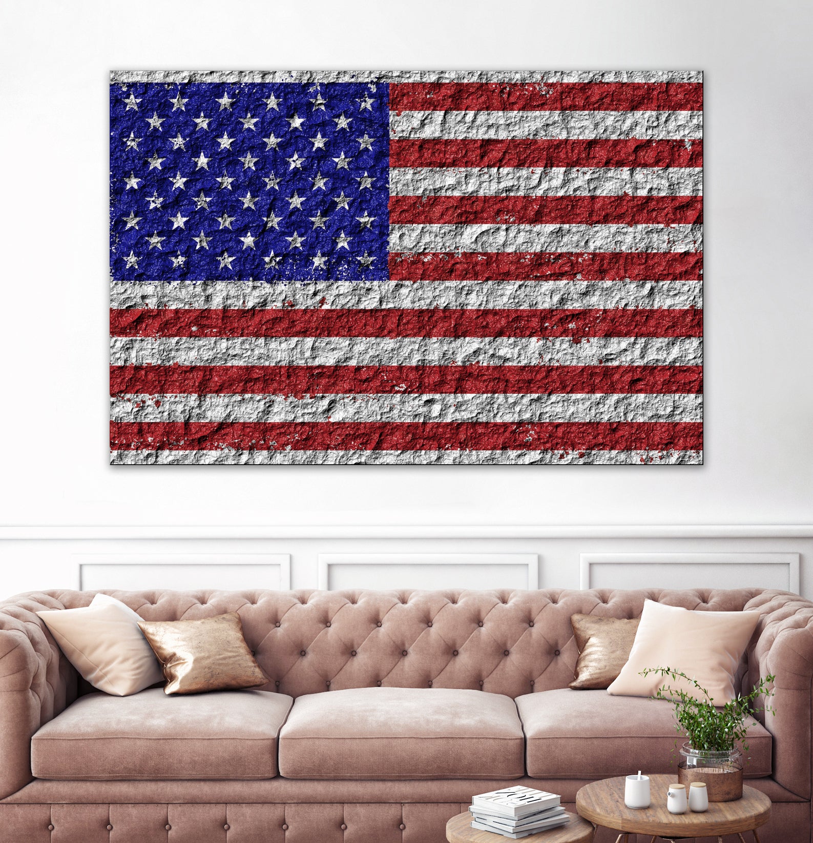 American Flag Stone Decor - Patriotic Home & Garden Accent for Outdoor & Indoor Display