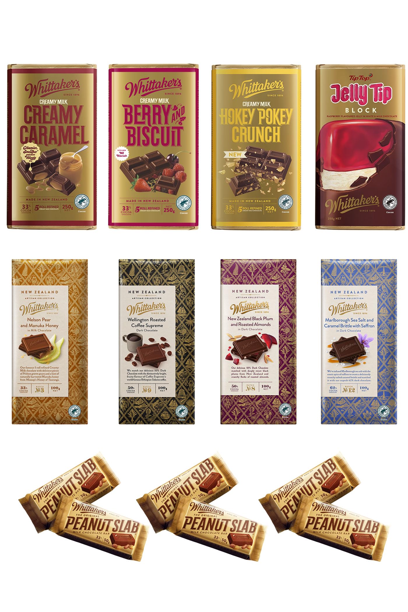 Whittaker's Ultimate Chocolate Lover Bundle - Premium New Zealand Chocolate Value Pack (14 Pieces) | Perfect for Gifts, Parties & Chocolate Tasting Experiences