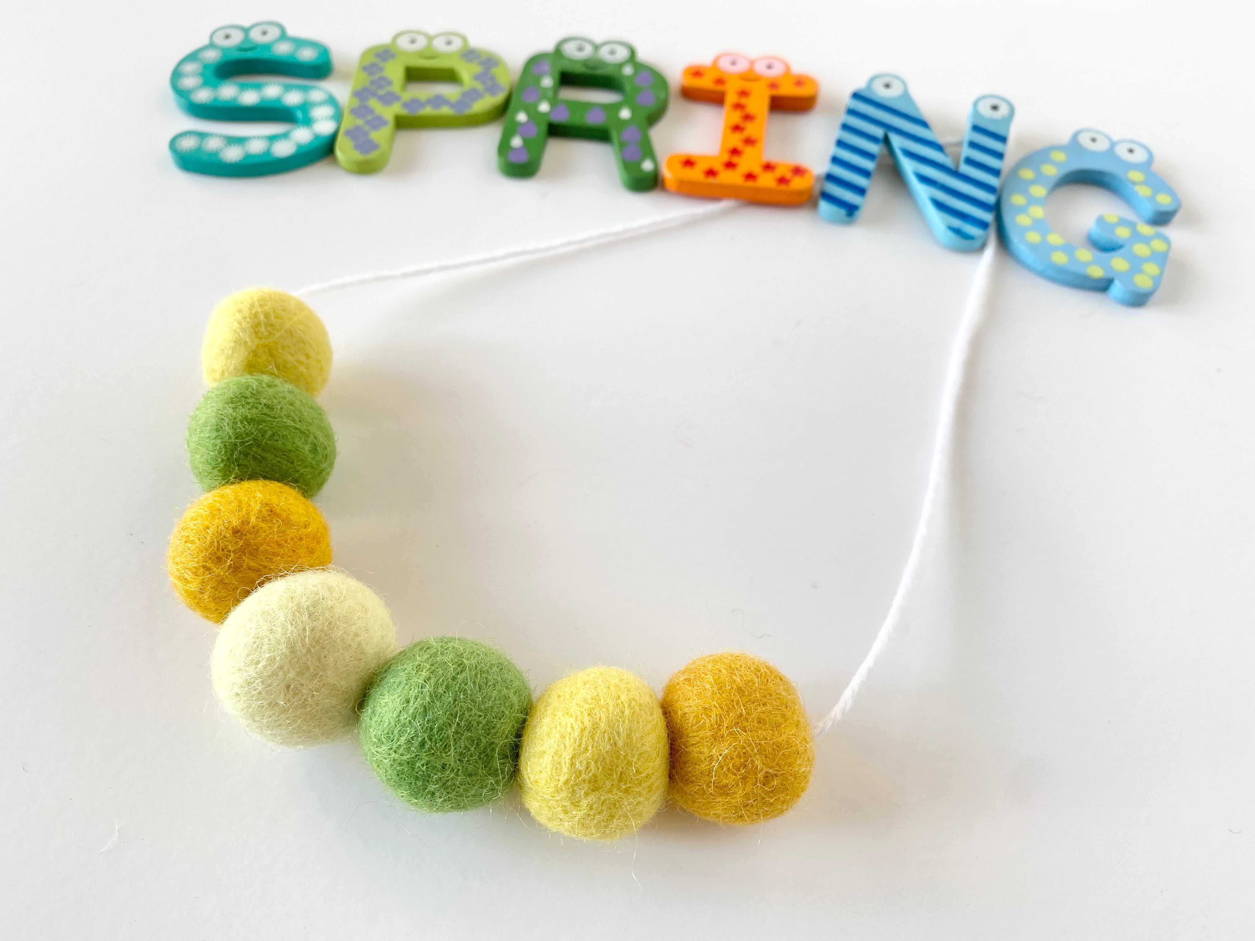 Springy Felt Ball Necklace - Handmade Wool Beaded Statement Jewelry for Women | Boho Chic Accessory for Casual Wear, Festivals & Layering