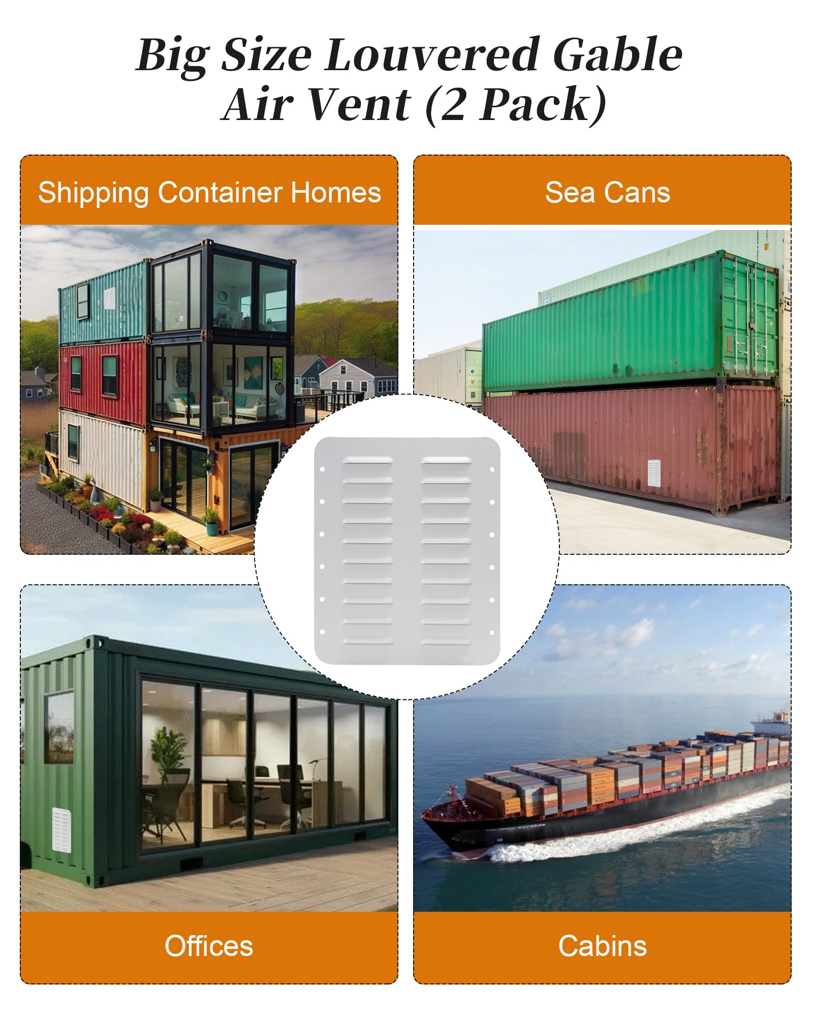 **Ventilation Vents for Shipping Containers - 2 Pack with Mesh Screens to Prevent Condensation & Overheating - Ideal for Container Homes, Offices & Cabins**