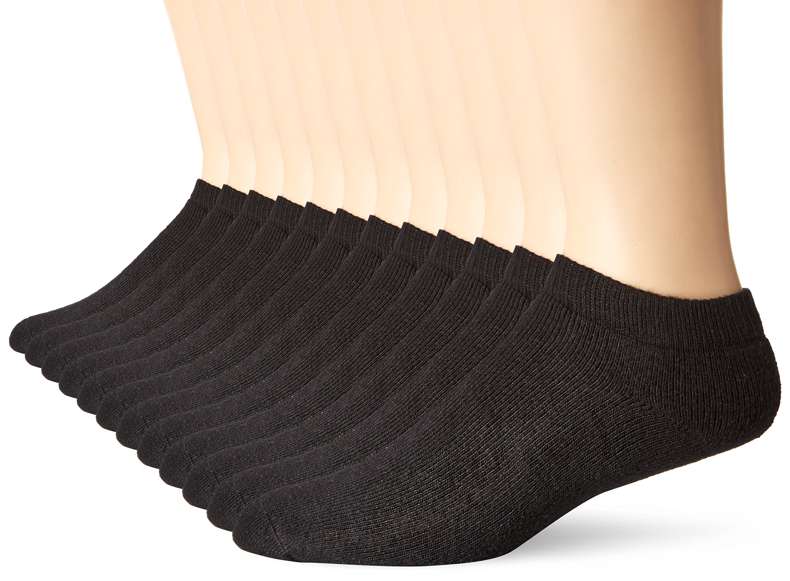 Fruit of the Loom Men's 12 Pack Full Cushion Ringspun Low Cut Socks - Soft Cotton Crew Socks for Everyday Wear, Work & Sports