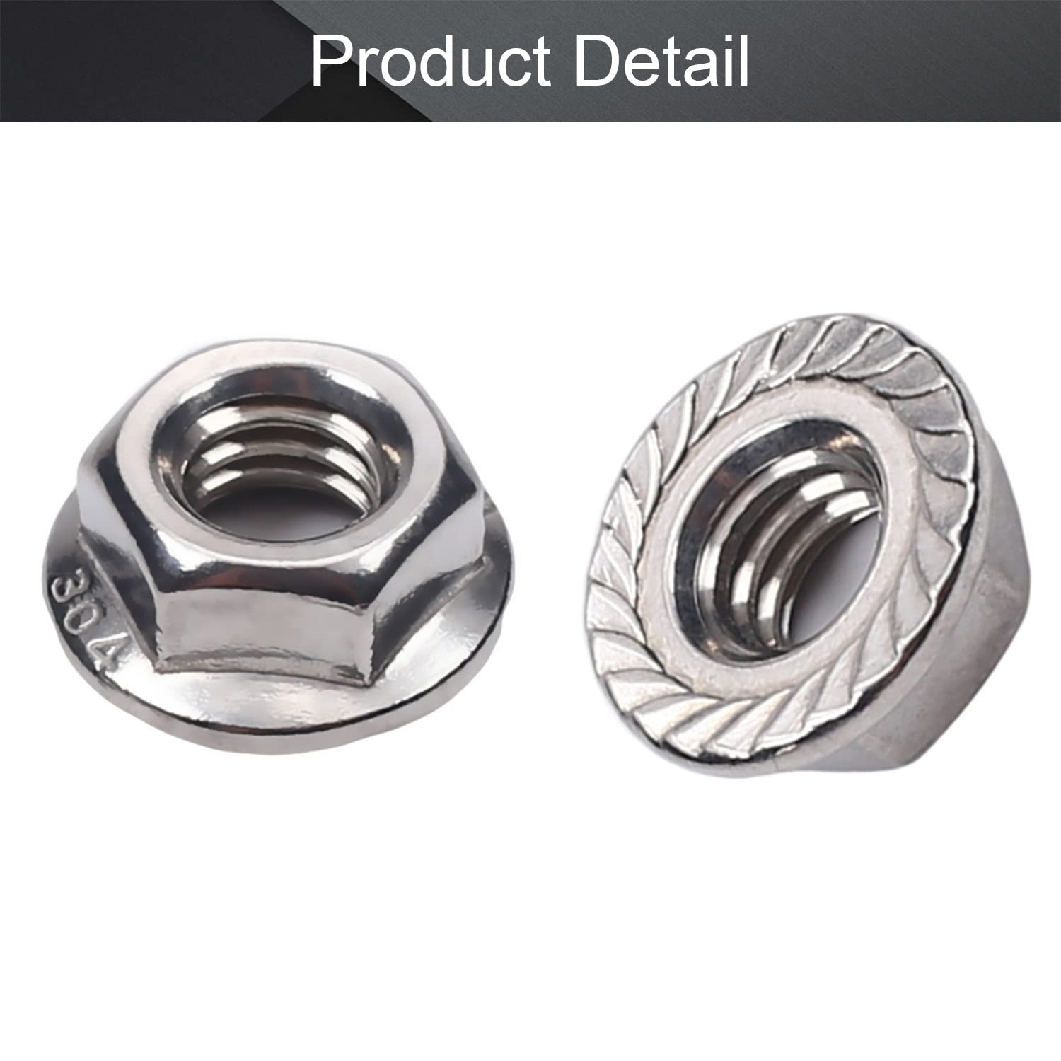 MroMax 10Pcs 5/16-18 Serrated Flange Hex Lock Nuts 304 Stainless Steel - Bright Finish Hardware Nuts for Automotive, Motorcycle, Generator & Home Appliance Repair - Rust-Resistant & Durable Fasteners for DIY Projects and Industrial Use