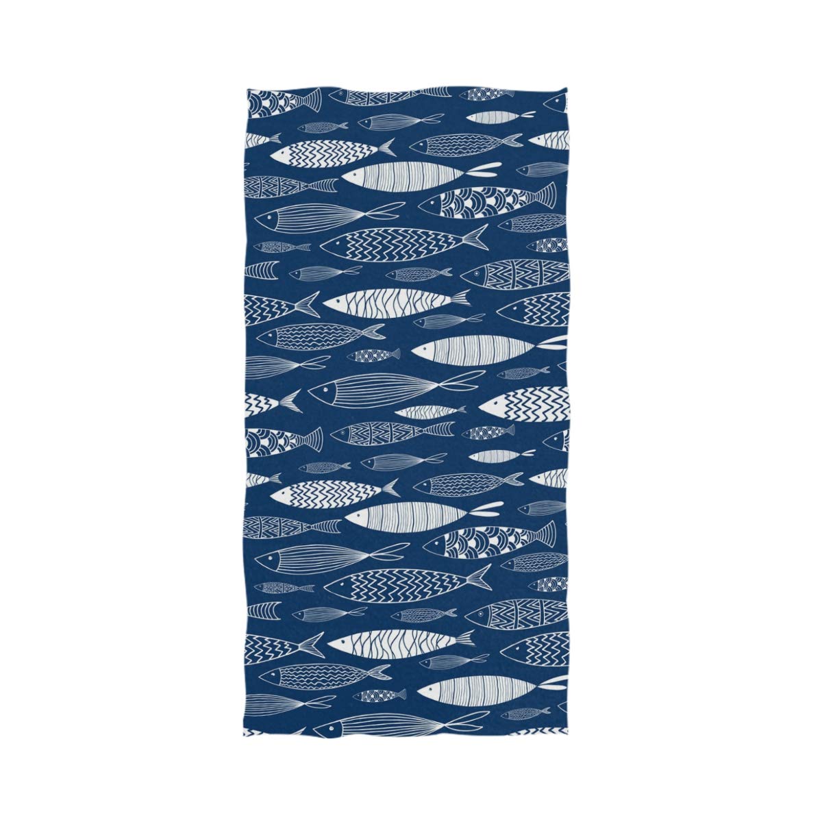 Premium Absorbent Fish Design Bath Towel - Soft Large Hand Towels for Bathroom, Hotel, Gym & Spa - 16