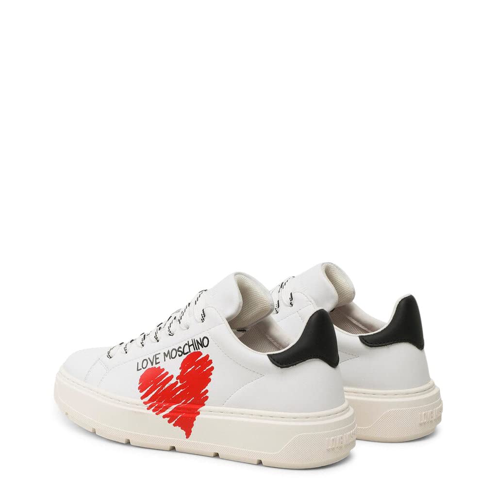 Love Moschino Women's White Sneakers - Stylish & Comfortable Fashion Shoes for Casual Wear, Running & Everyday Outfits