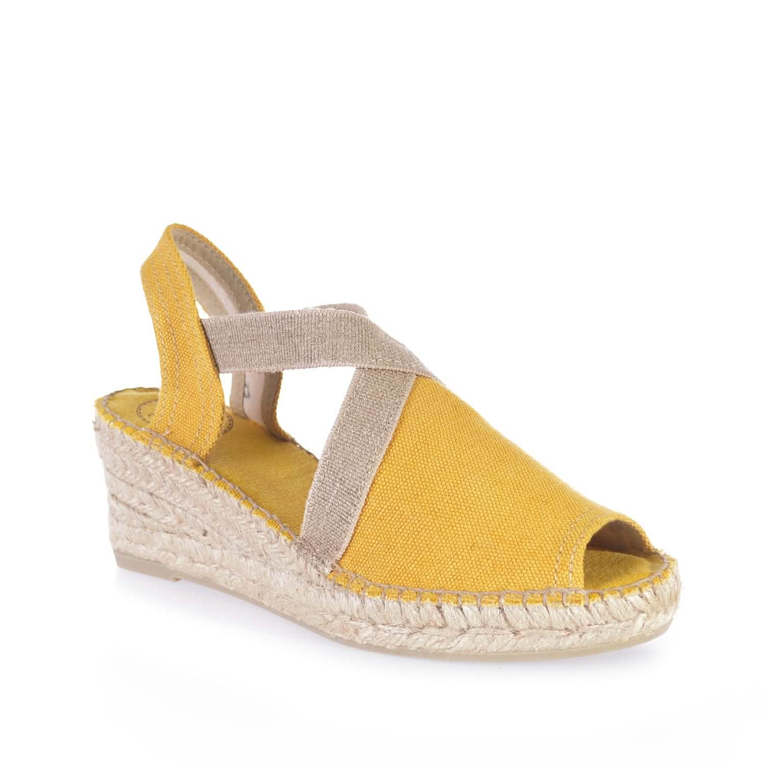 Women's Plain Canvas Wedge Espadrille Shoes - Breda V Comfortable Summer Casual Flats for Beach, Vacation & Everyday Wear