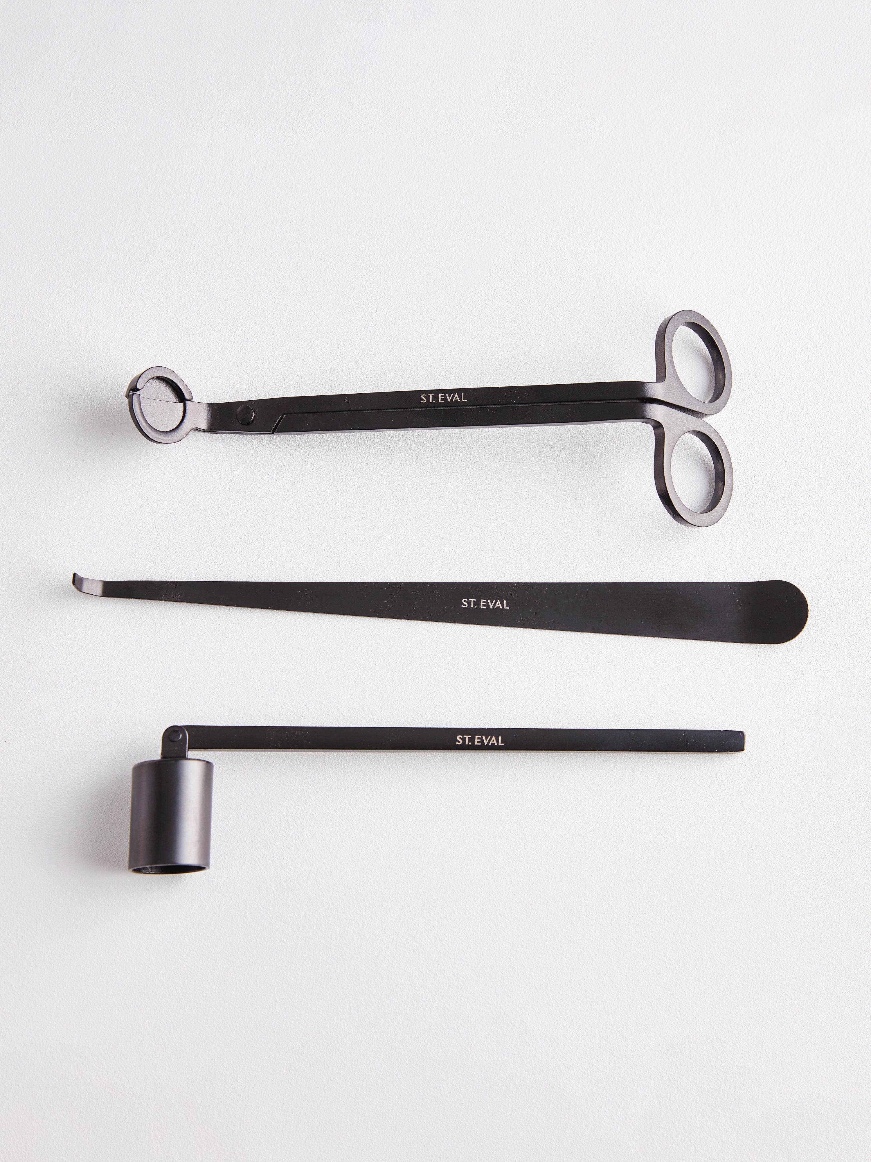 Premium Black Matte Candle Accessories Set by St Eval - Wick Trimmers, Snuffer & Candle Tools for Home Decor, Gifts & Relaxation