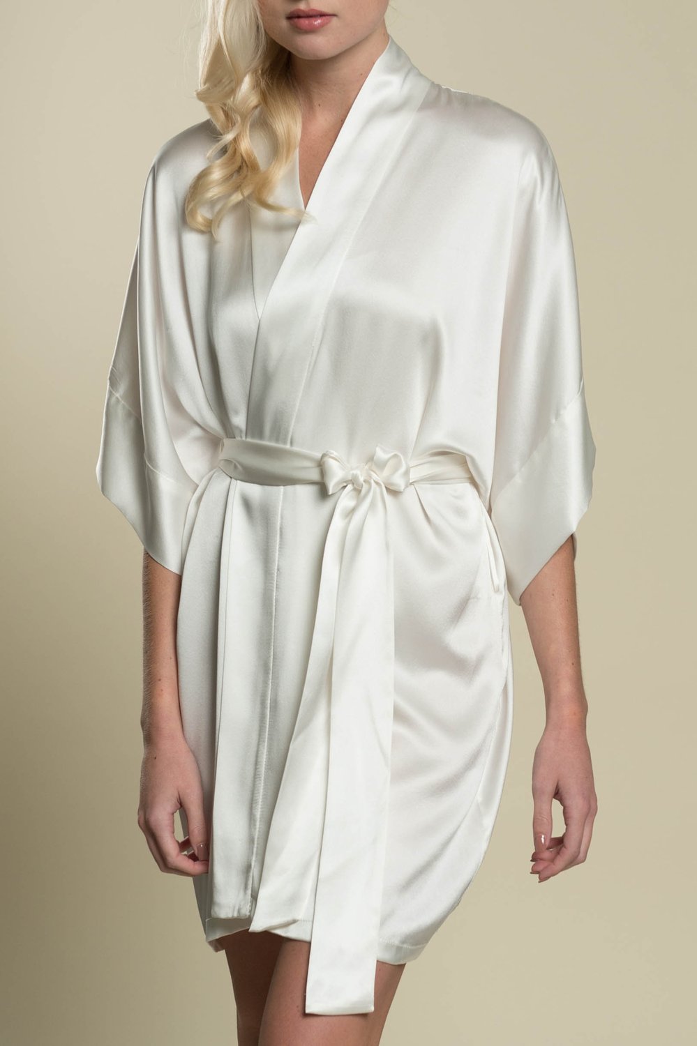Elegant Samantha Silk Kimono Robe for Bridesmaids - Earth Tone Bridal Loungewear | Perfect for Wedding Prep, Spa Days & Photo Shoots