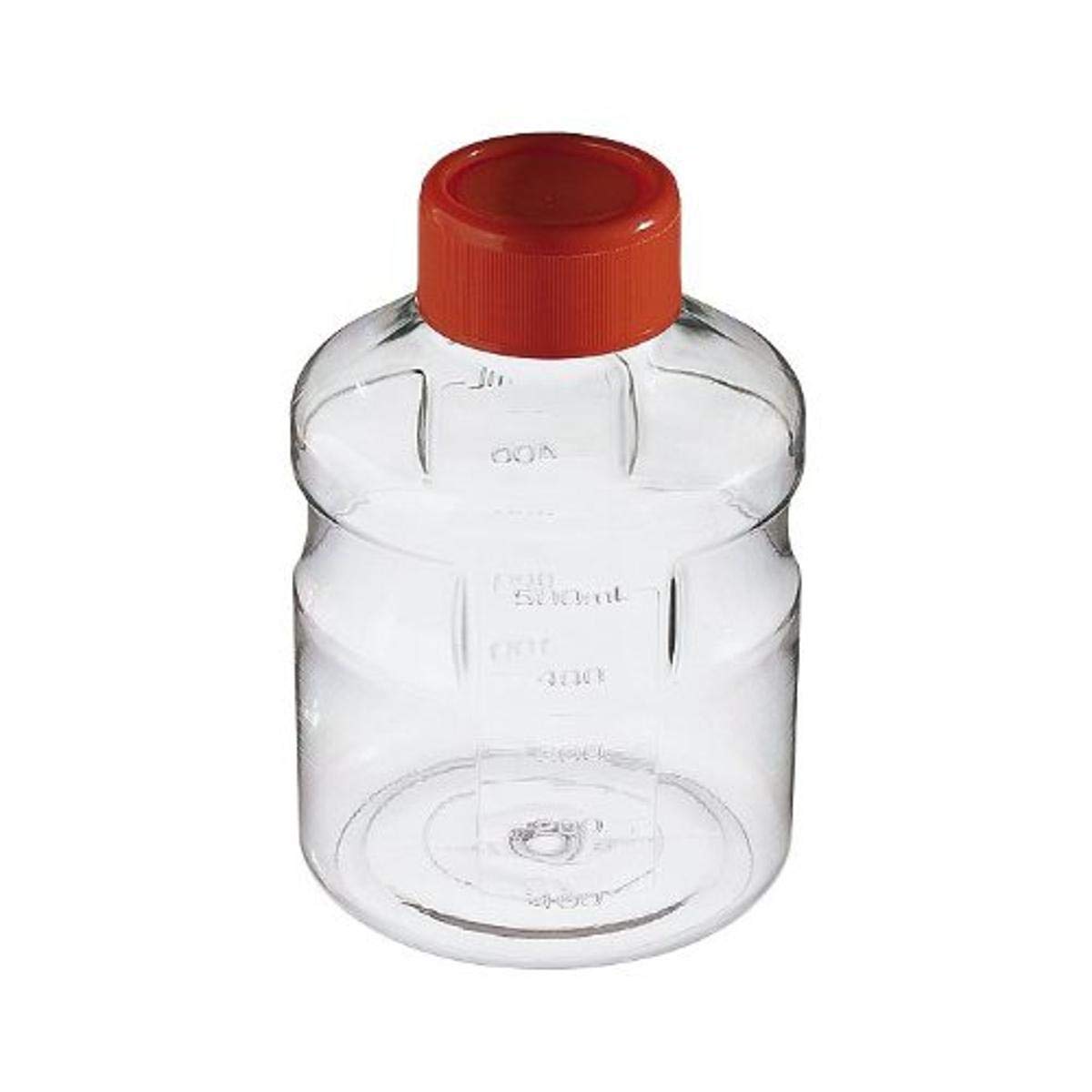 Corning 430281 250mL Polystyrene Cylindrical Storage Bottles with 45mm Orange HDPE Cap - Easy Grip Disposable Lab Bottles (Case of 24) - Ideal for Laboratory, Chemical Storage & Sample Collection