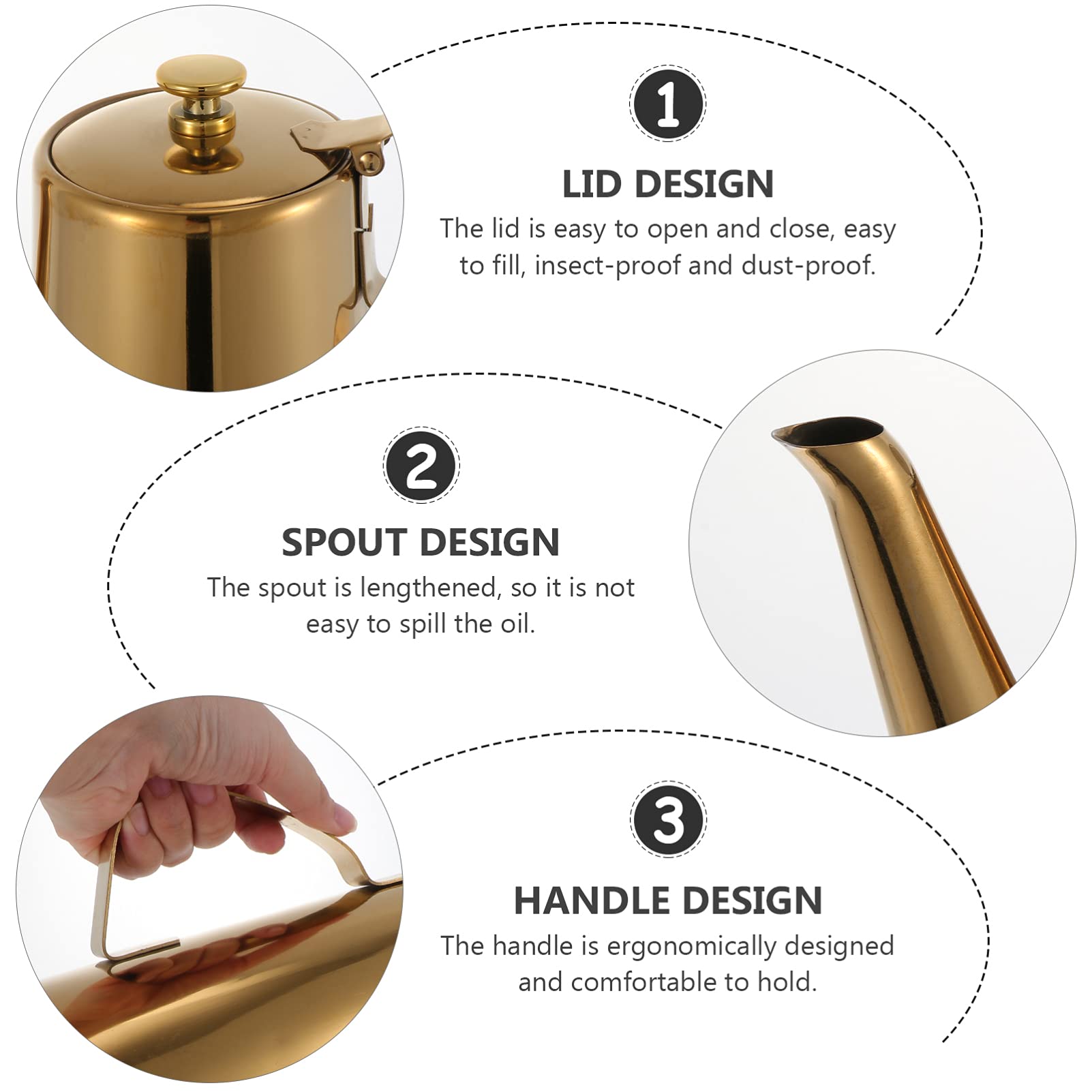 SHERCHPRY 1-Piece Stainless Steel Oil Bottle - Cold Water Bottle, Soup Pot, Soy Sauce Container - Durable Restaurant & Kitchen Storage for Oil, Soy Sauce & Soup - Perfect for Cooking, Food Prep & Commercial Use