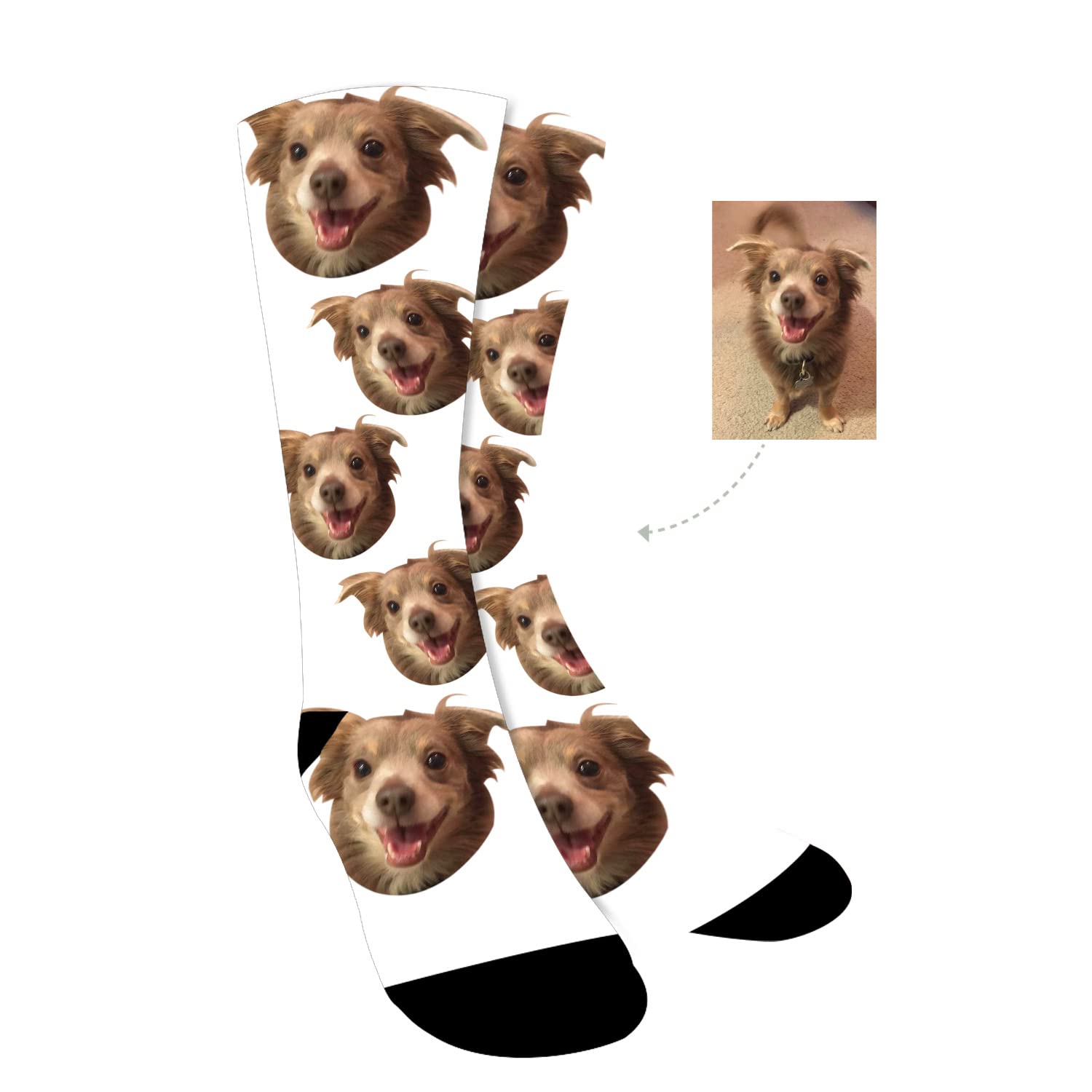 Custom Photo Socks with Your Face - Personalized Dog Socks for Men & Women | Unique Gift for Pet Lovers, Couples & Family - Wear Your Memories Daily