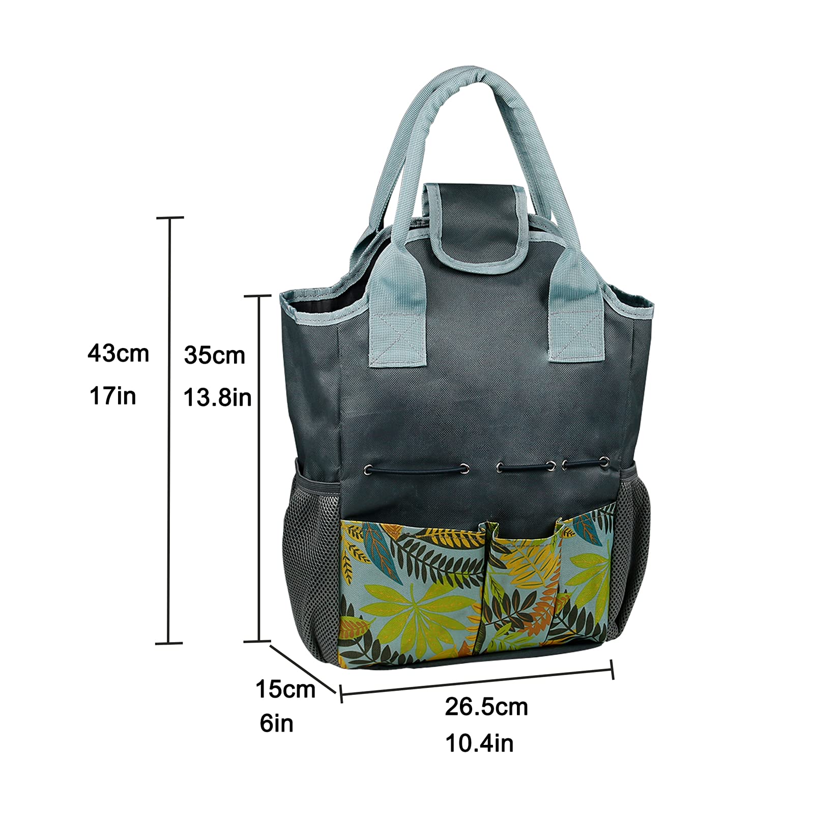 Heavy-Duty Garden Tool Storage Bag with Handles - 8 Pocket Plant Tool Organizer for Gardening Accessories (Tools Not Included) | Perfect for Outdoor Gardening, Landscaping & Yard Work